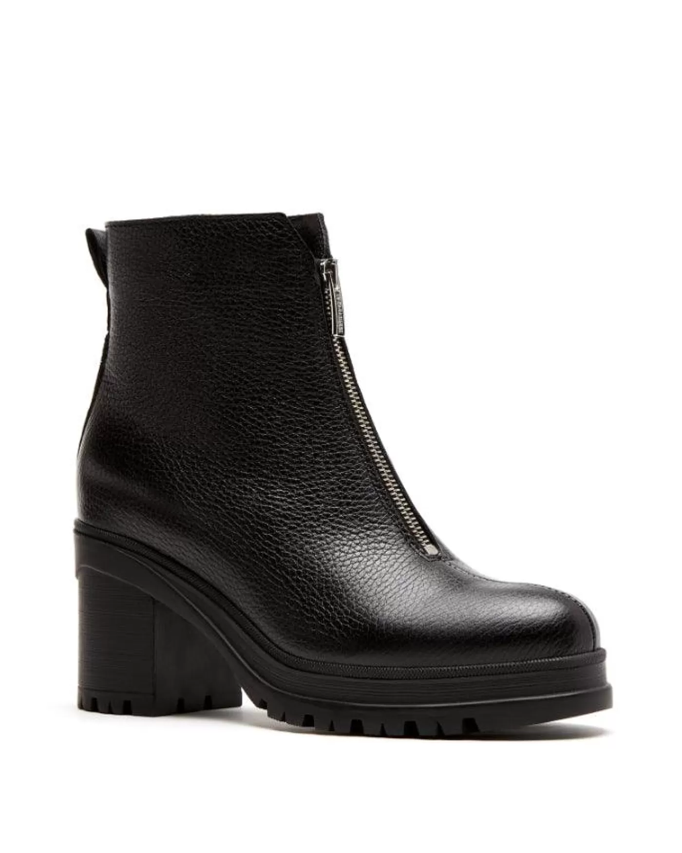 La Canadienne Penn Leather Zip Front Ankle Boot BLACKPEBBLE New