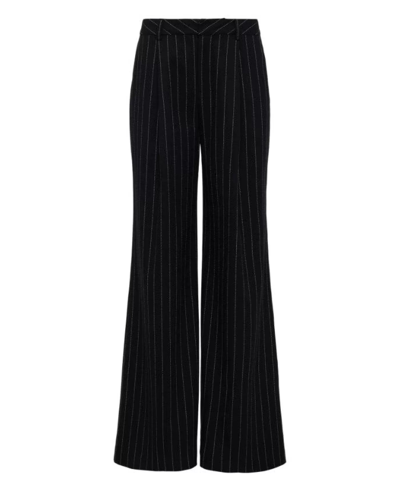 L'Agence Allanah Pinstriped Trouser BLACK/ECRU New