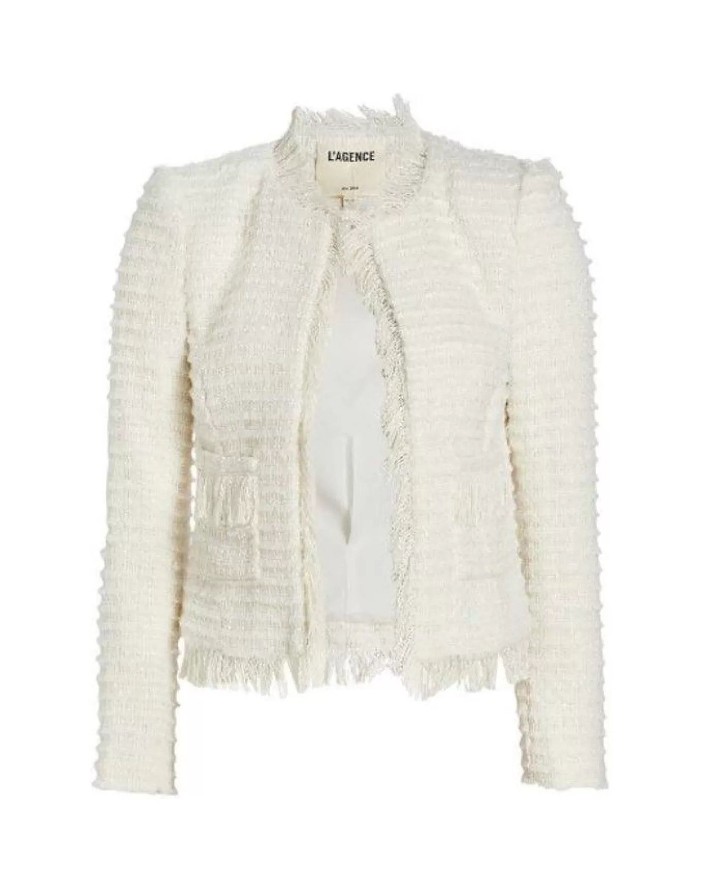 L'Agence Angelina Tweed Blazer Ivory Best