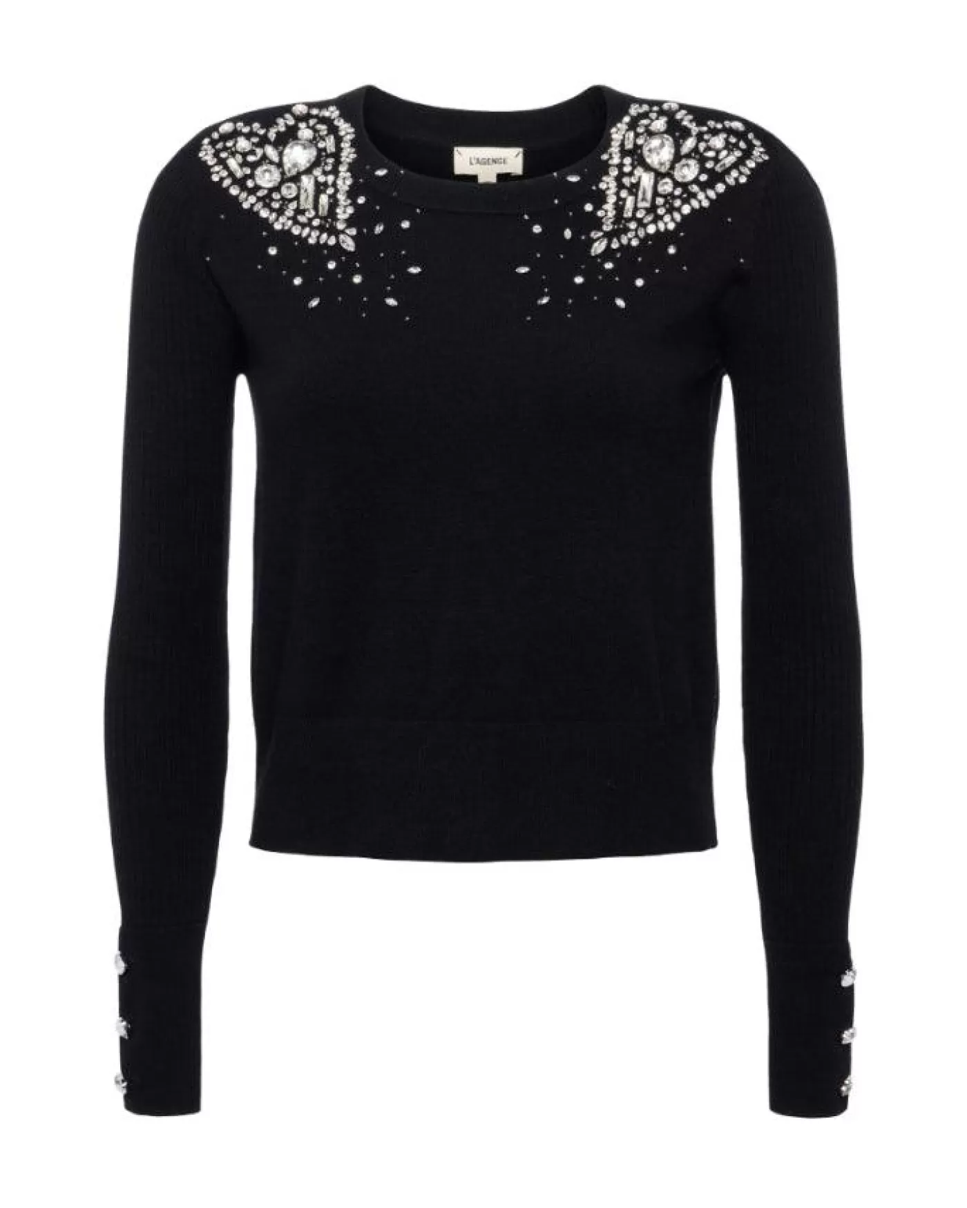 L'Agence Cesca Crystal Heart Pullover BLACK/CRYSTAL Online