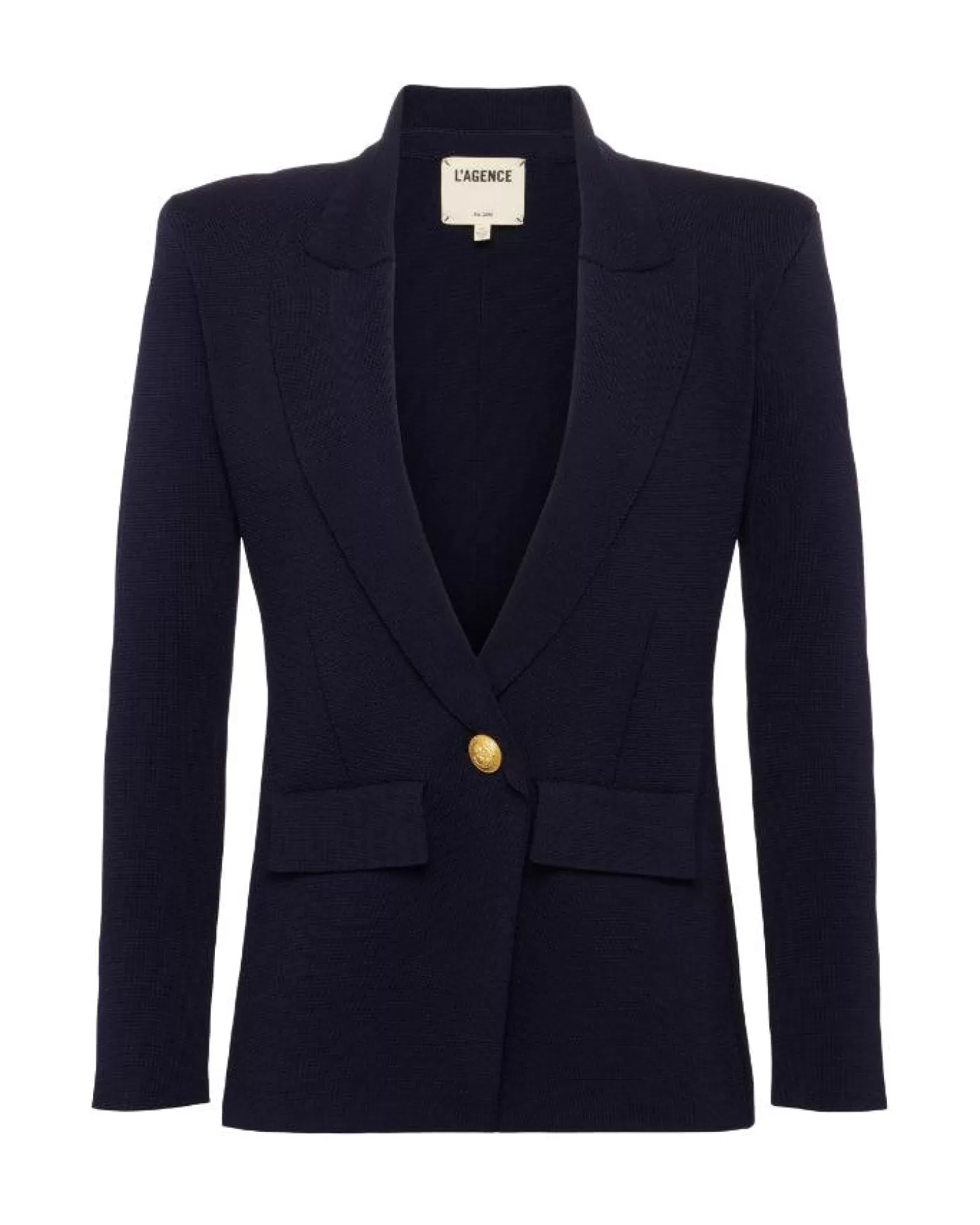 L'Agence Chamberlain Knit Blazer MIDNIGHT/GOLD Online