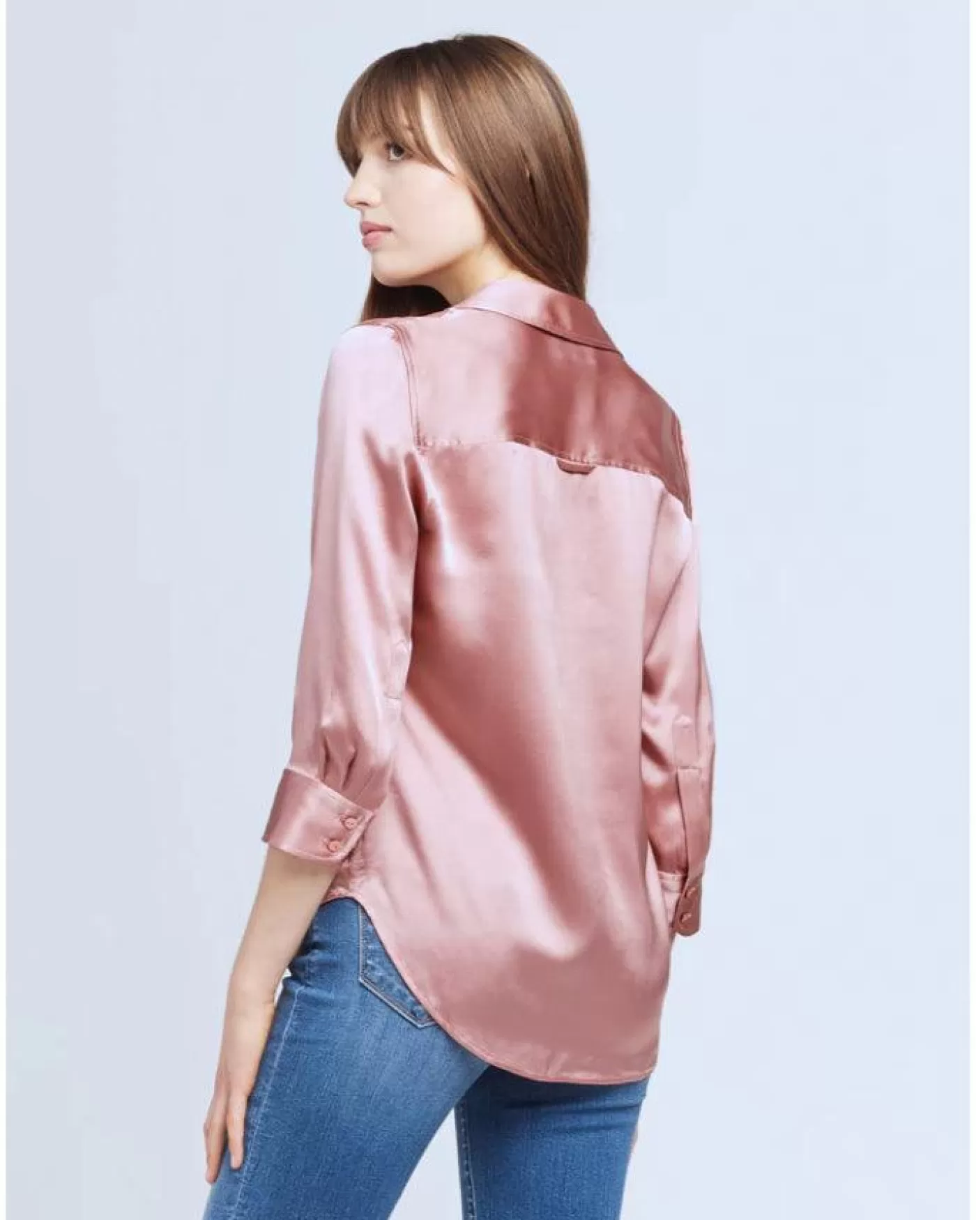 L'Agence Dani 3/4 Sleeve Silk Blouse Discount