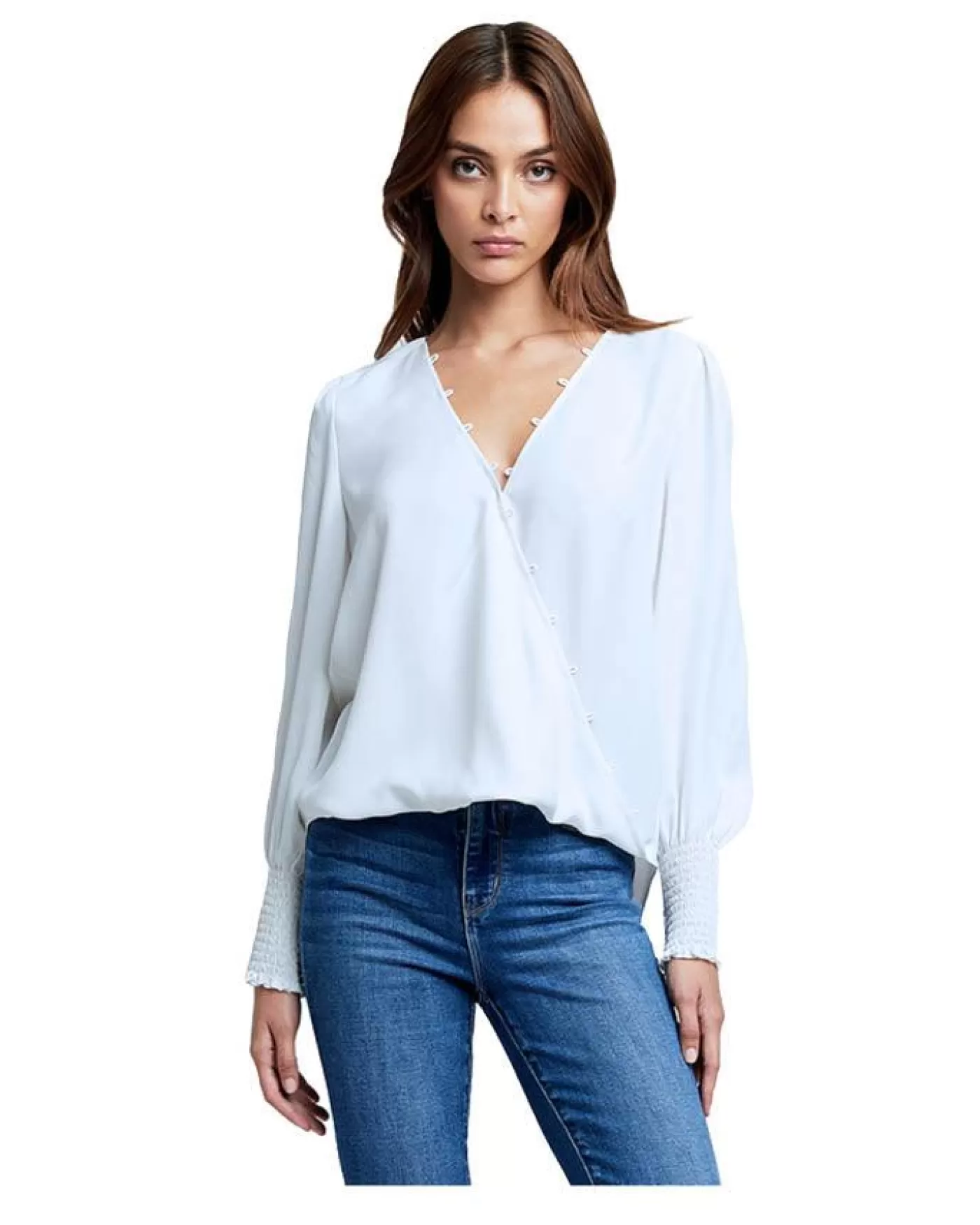 L'Agence Enzo Crossfront Blouse Discount