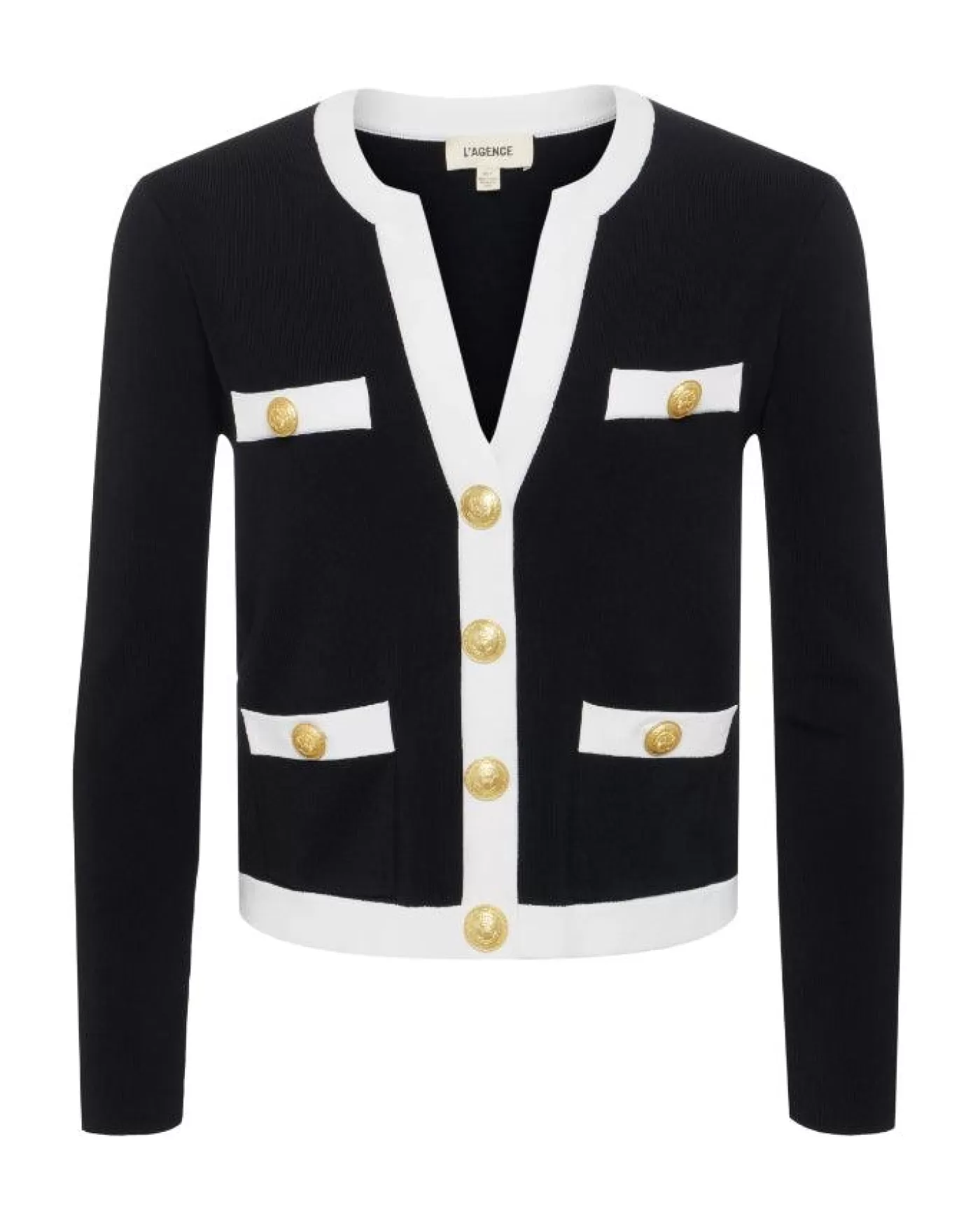 L'Agence Estefania Cardigan Black/White Fashion