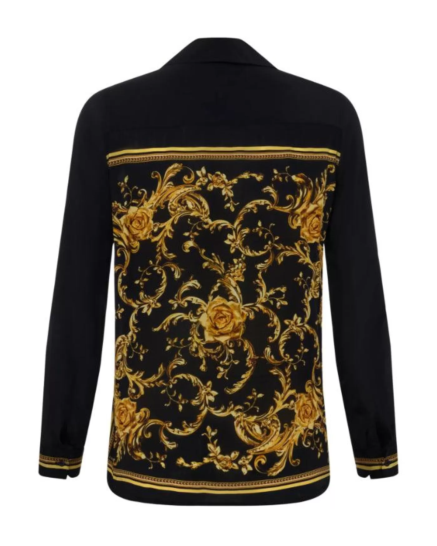 L'Agence Gio Silk Blouse BLK/GLDBAROCCOSWIRLSCARF Outlet
