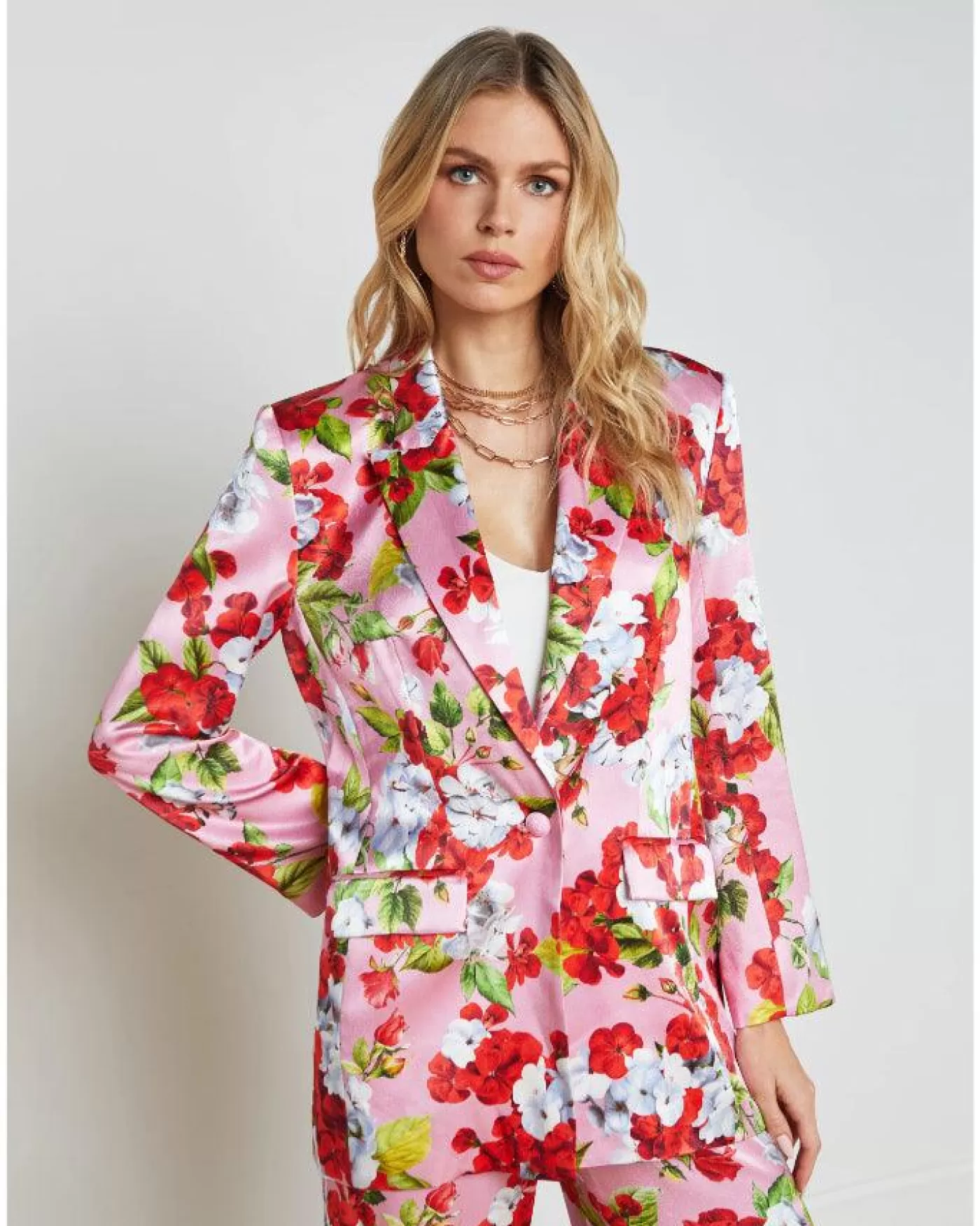 L'Agence Gwyneth Floral Boyfriend Blazer COTTONCANDYMULTIHYDRANGEA Cheap