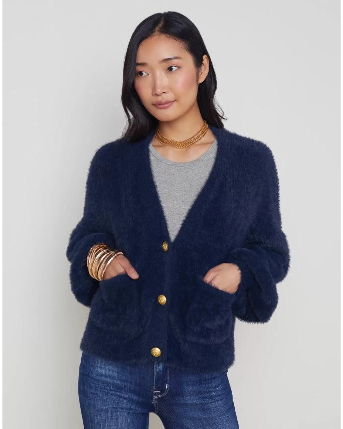 L'Agence Harriet Cardigan Indigo New