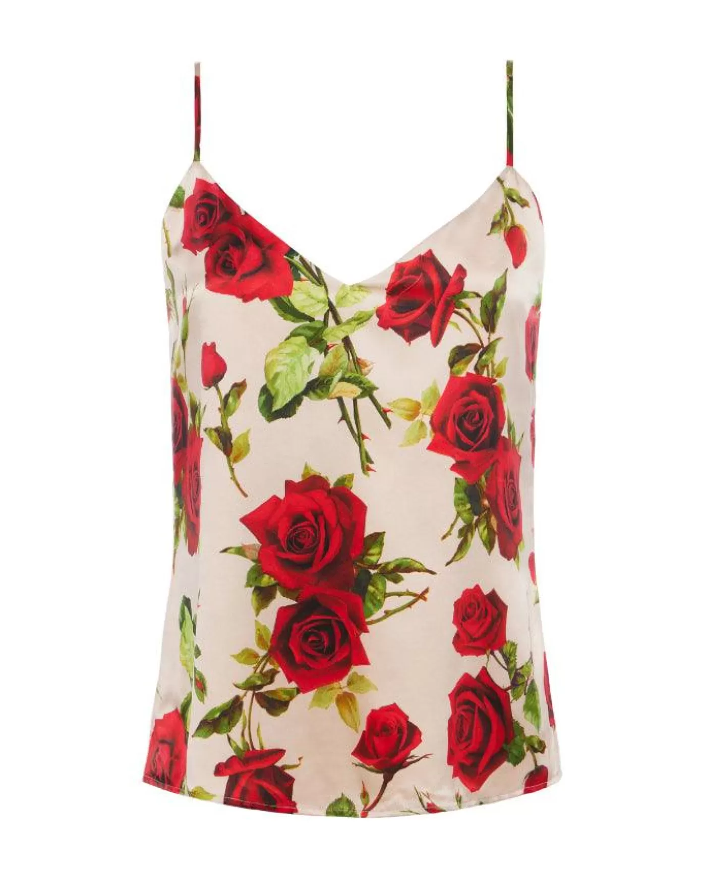 L'Agence Jane Silk Romantic Rose Camisole SAND/REDROMANTICROSE Shop