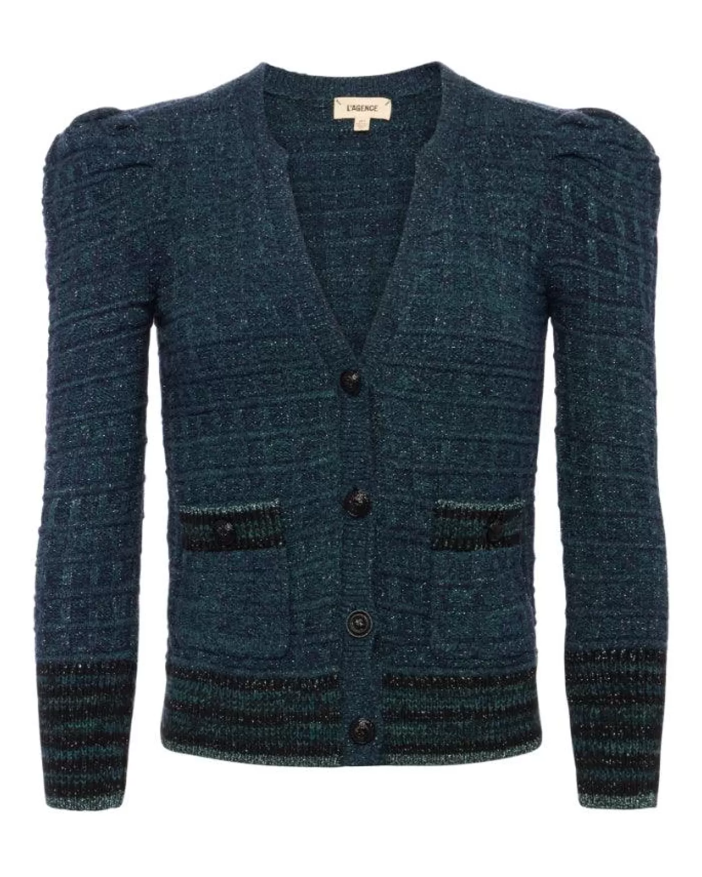 L'Agence Jenni Waffle Stitch Cardi DEEPTEALMULTI Hot