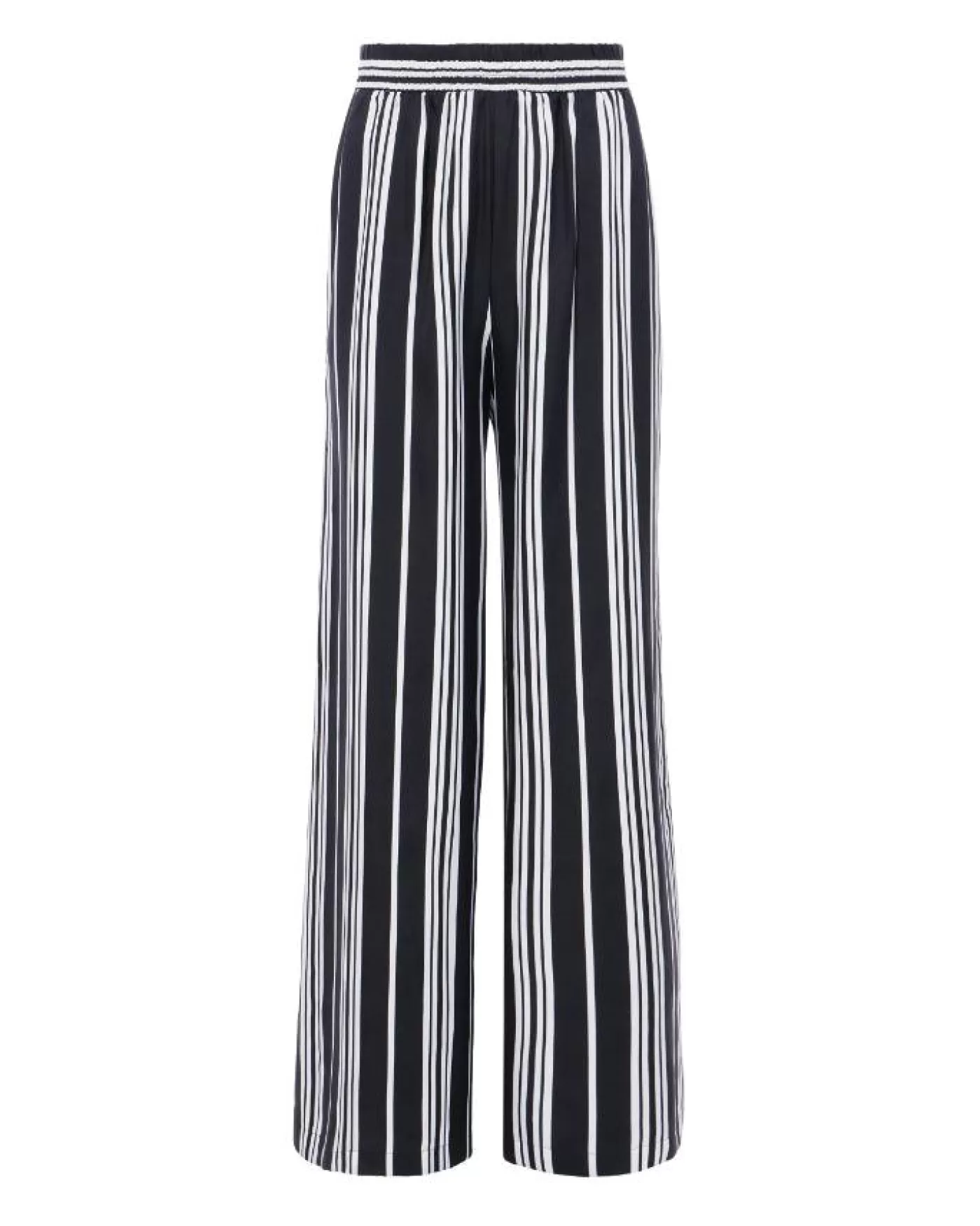 L'Agence Lillian Wide Leg Stripe Pant BLACK/WHITESCARFSTRIPE Fashion