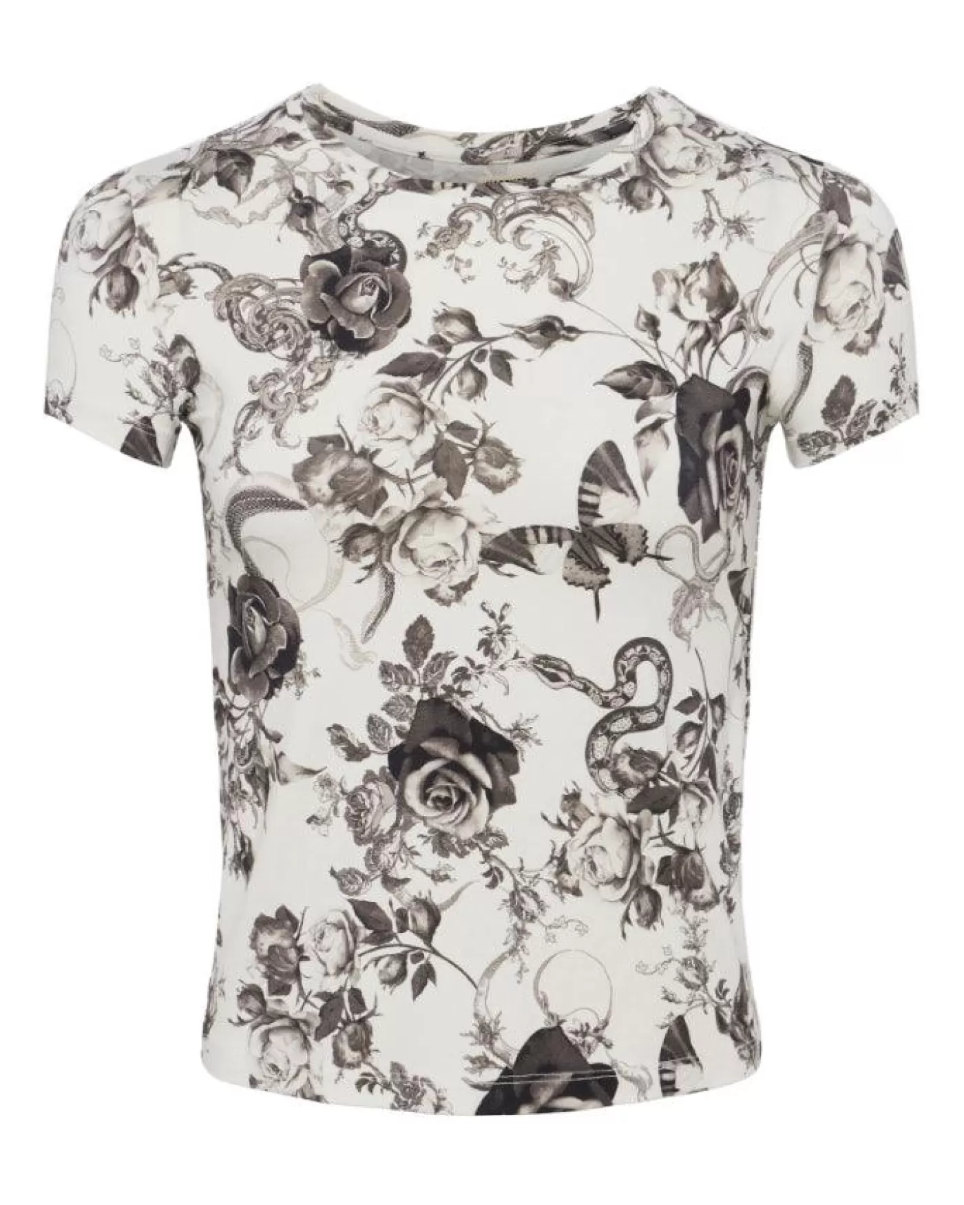 L'Agence Resse Ivory Black Baroque Floral Tee IVORY/BLACKBAROQUEFLORAL Store