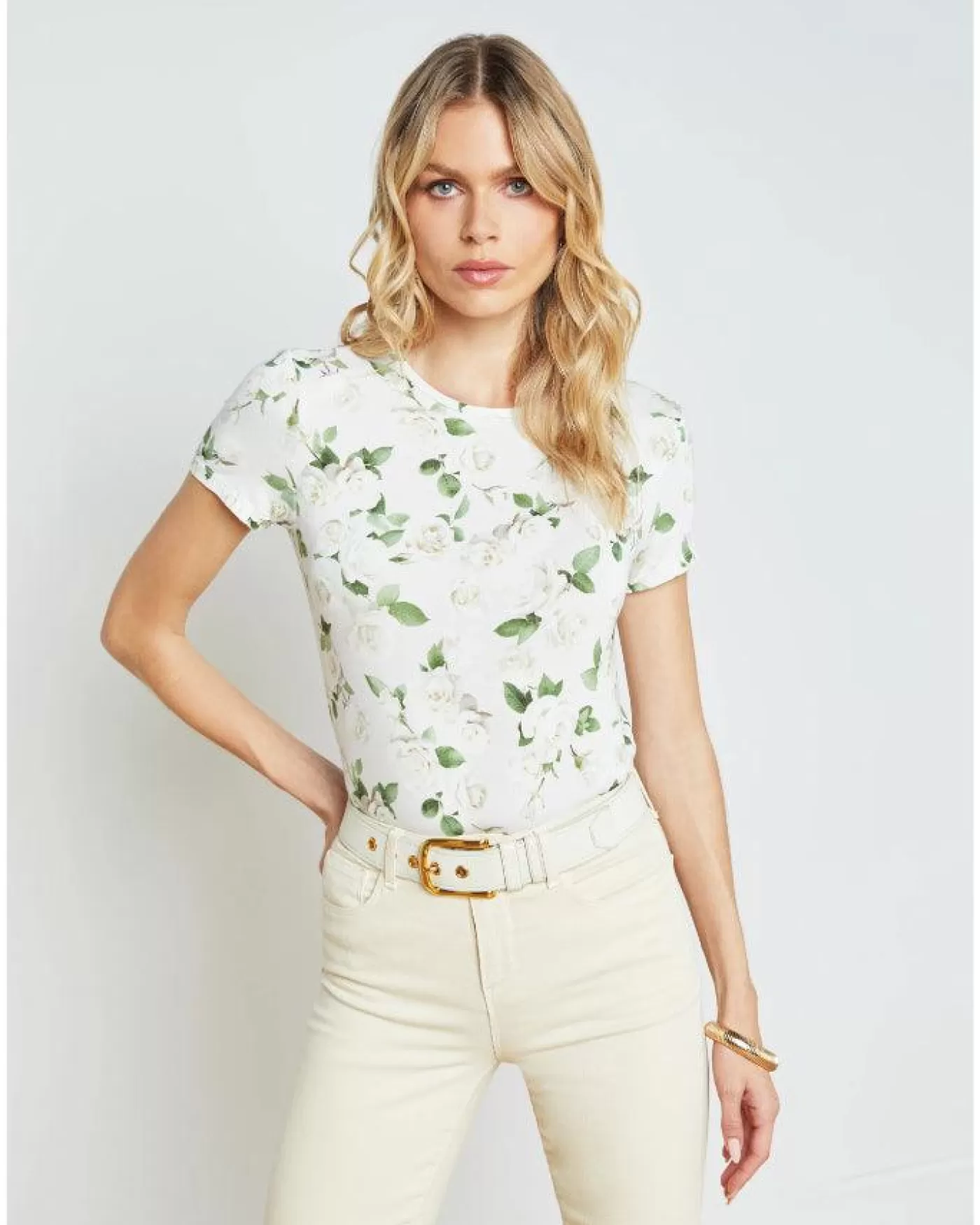 L'Agence Resse Soft Floral Tee IVORYMTNLSOFTFLORAL Fashion