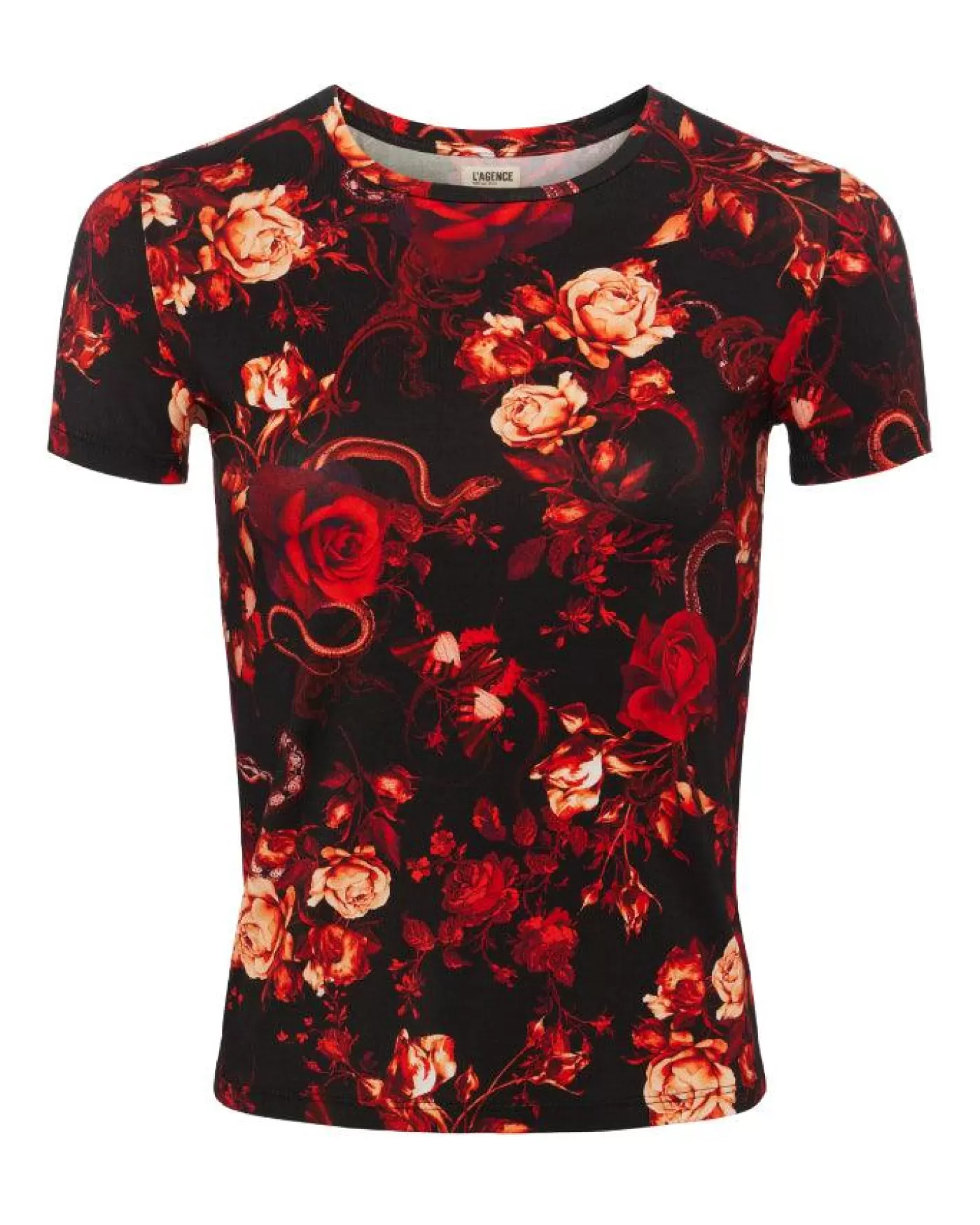 L'Agence Ressi Baroque Floral Tee BLACK/REDBAROQUEFLORAL Discount