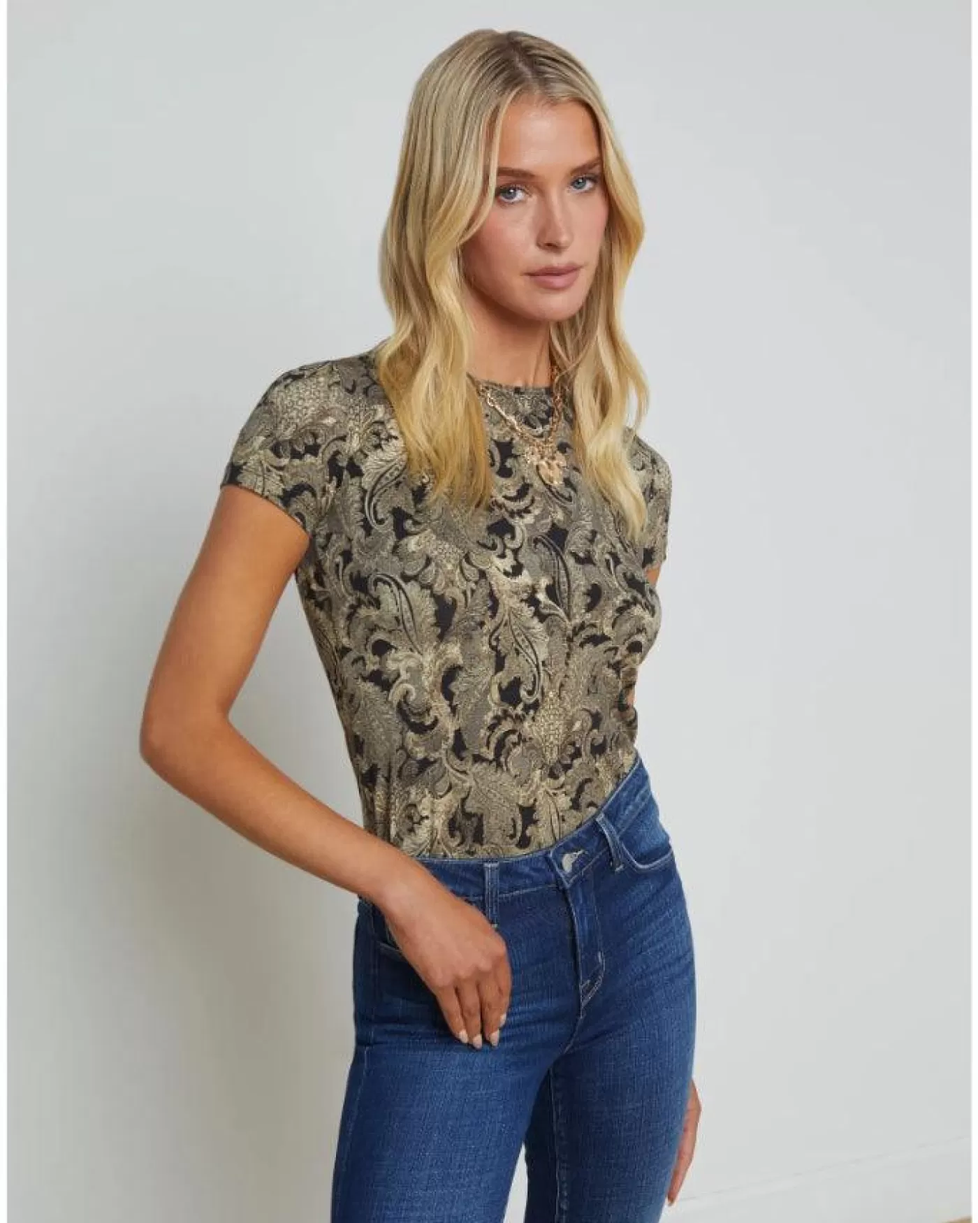 L'Agence Ressi Bold Paisley Tee GOLDMULTITXRDPAISLY Store