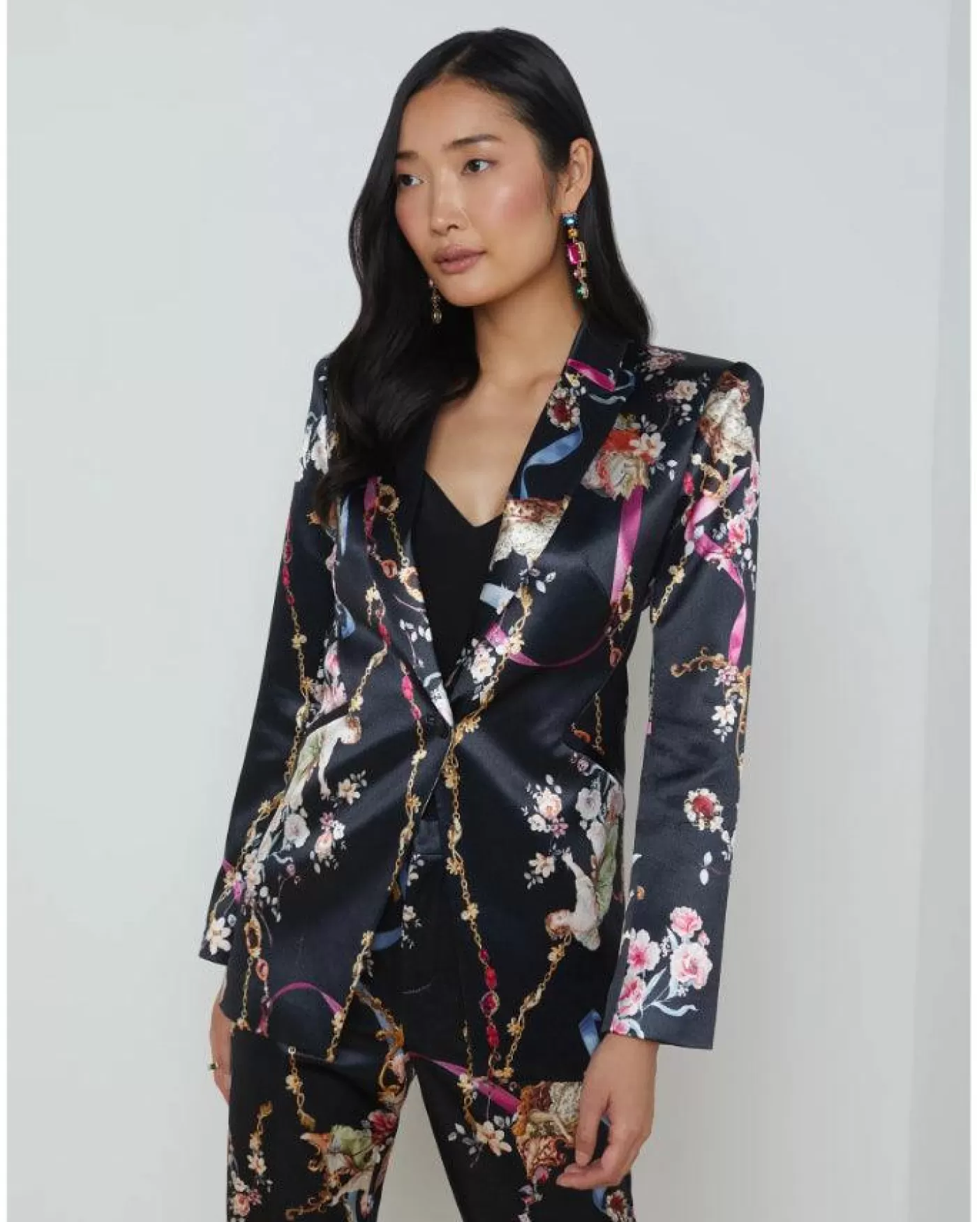L'Agence Sheila Structured Blazer BLACKMULTIROCOCOANGEL Flash Sale