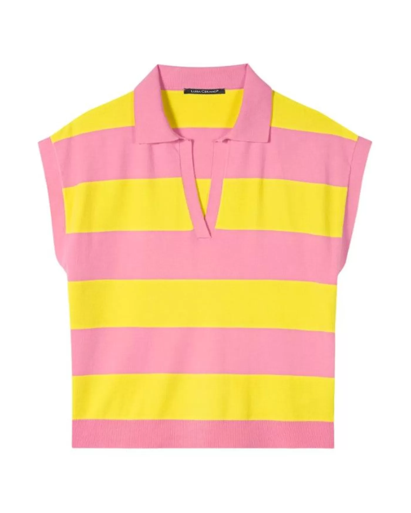 Luisa Cerano Block Stripe Knit Top CANDYPINK/YELLOW Best