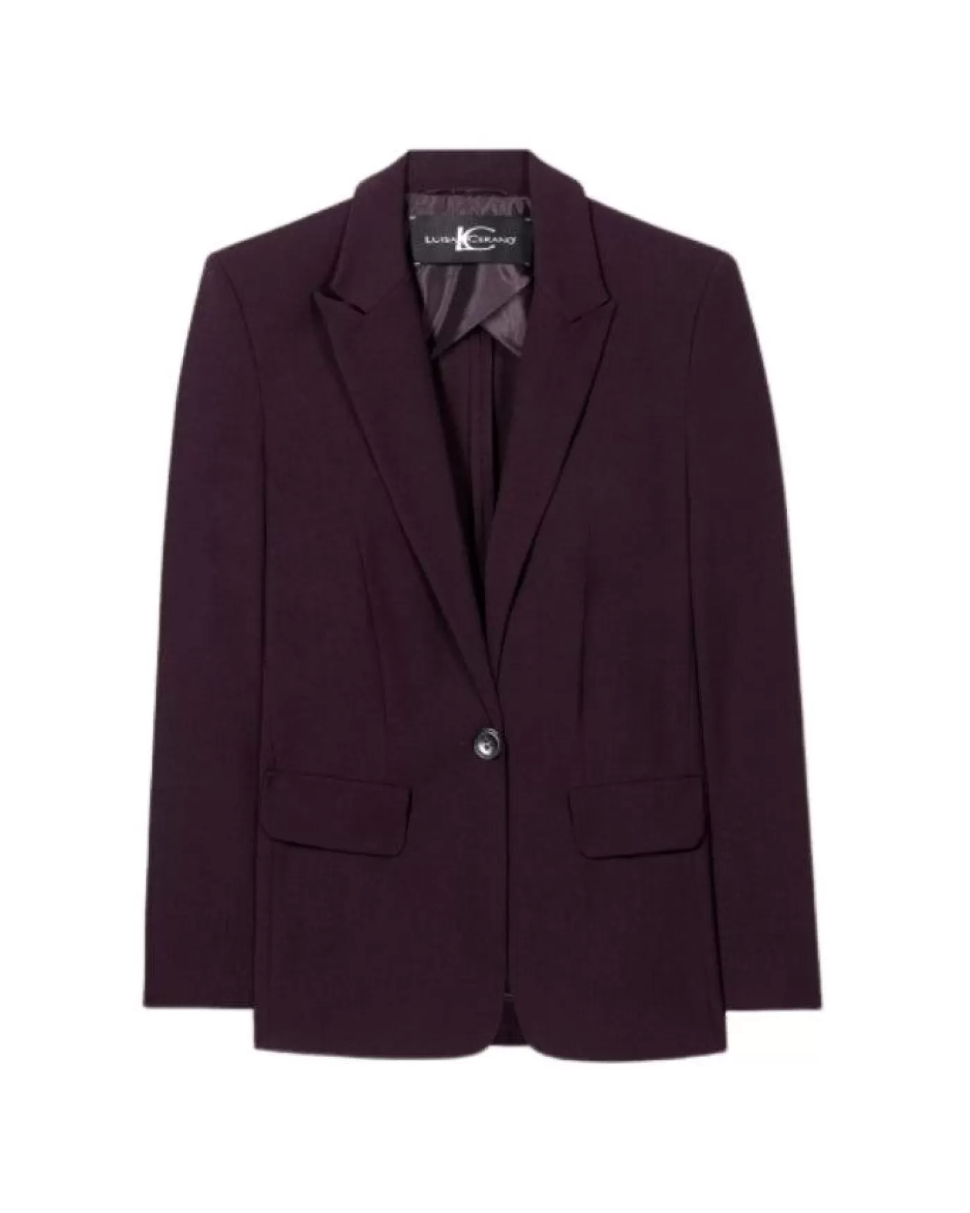 Luisa Cerano One Button Blazer BURGUNDY Outlet