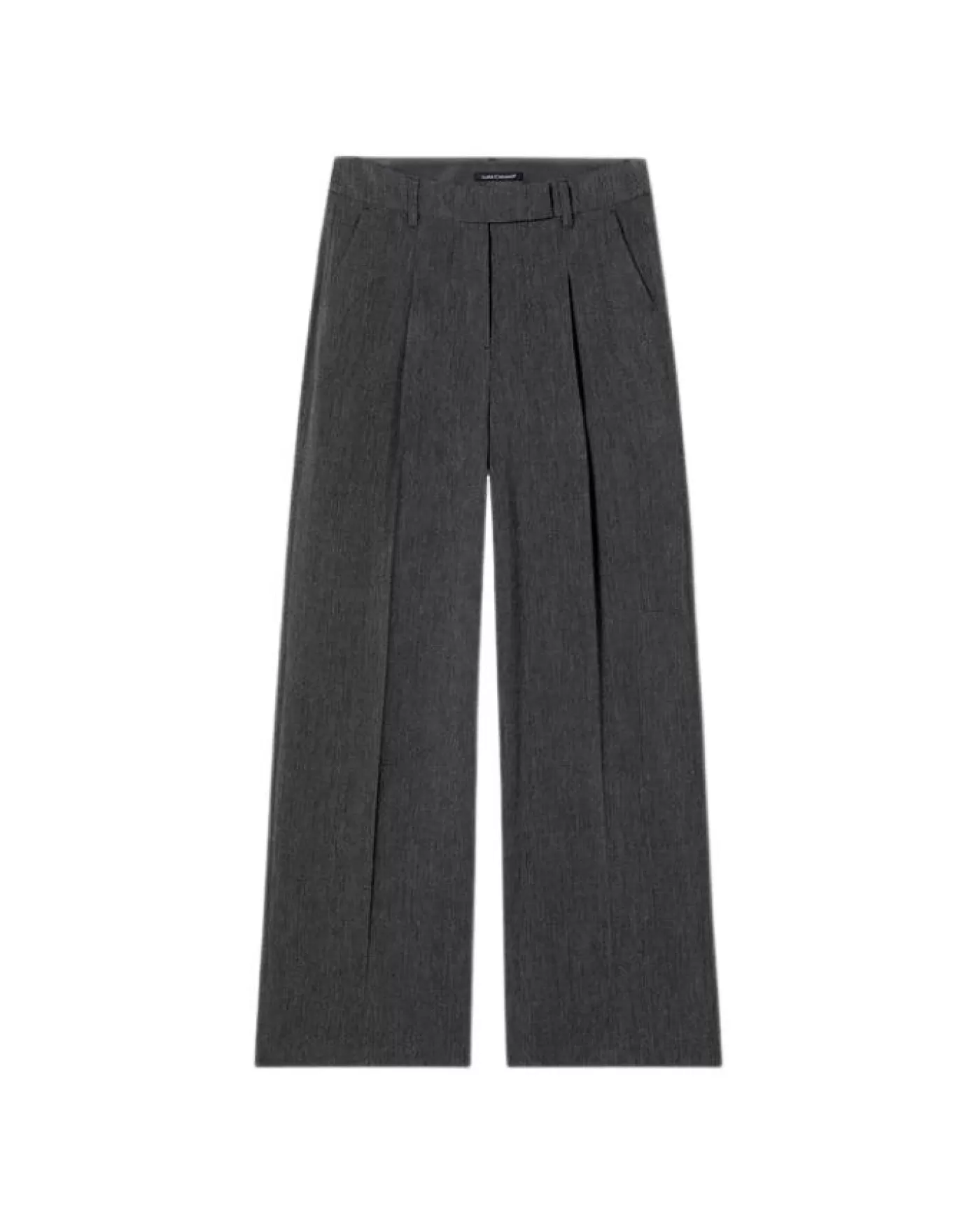 Luisa Cerano Cashmere Blend Wide Leg Pant DARKGREYMELANGE Flash Sale