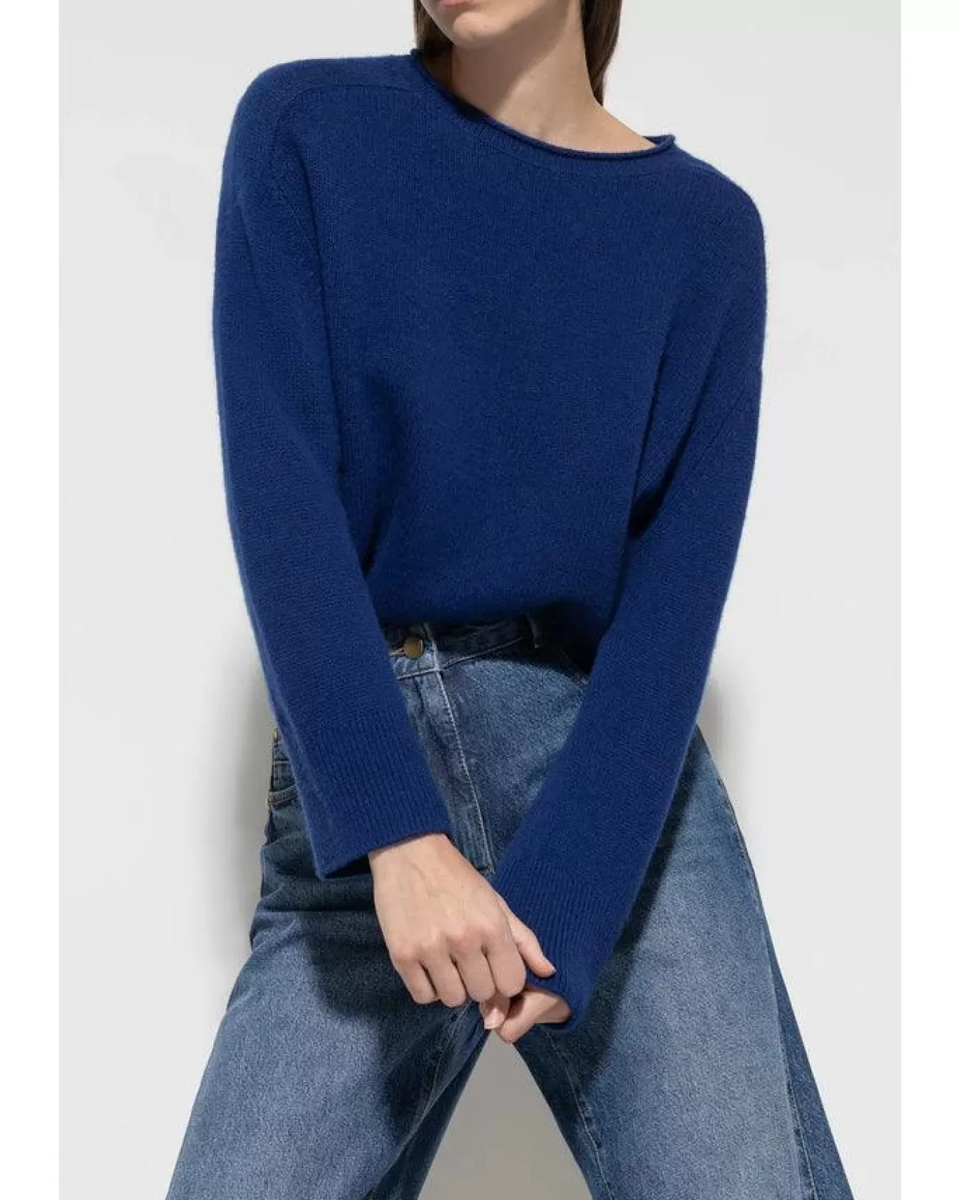 Luisa Cerano Cozy Cashmere Blend Sweater 258-DEEPBLUE Clearance