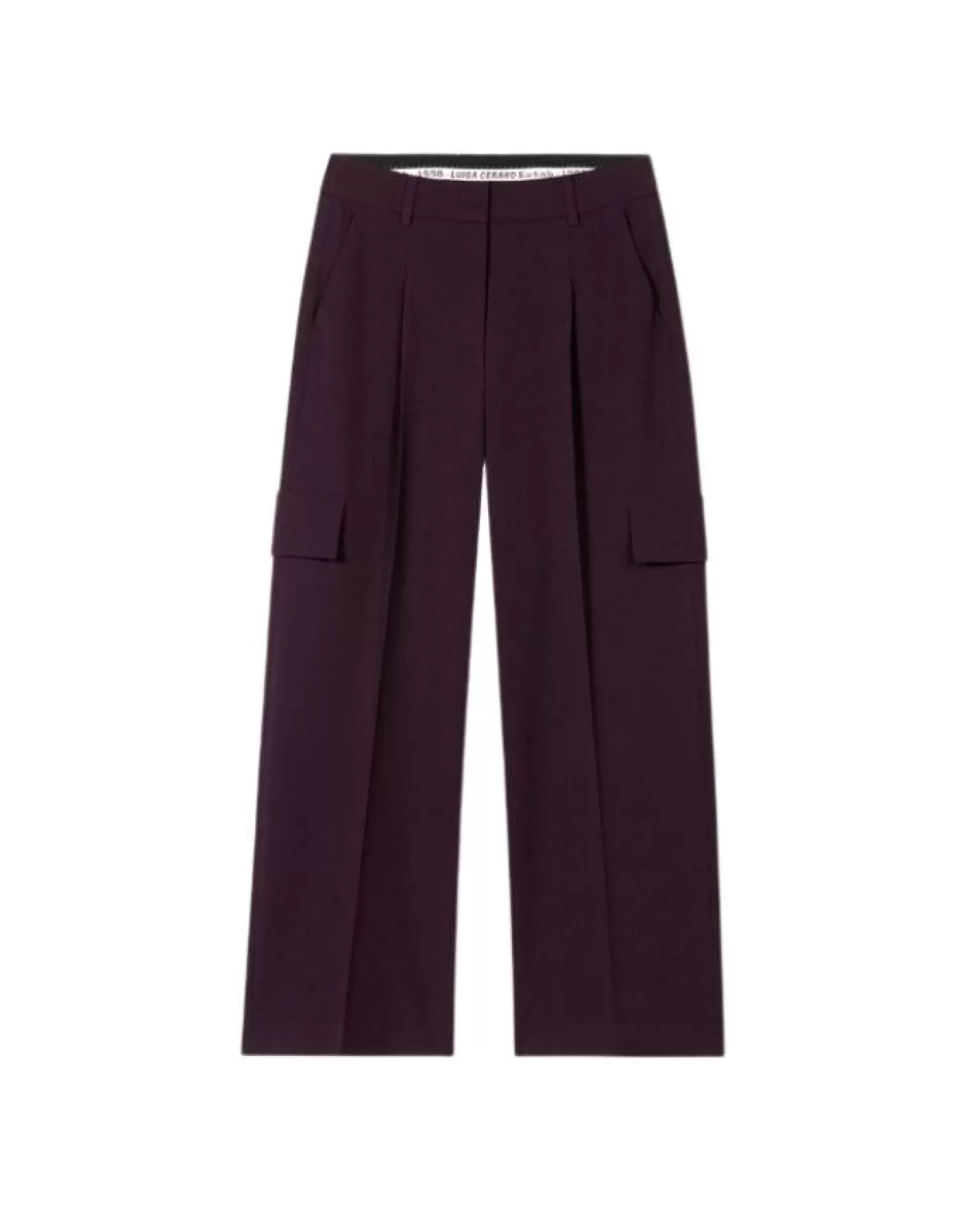 Luisa Cerano Cropped Pleated Cargo Pants BURGUNDY Cheap