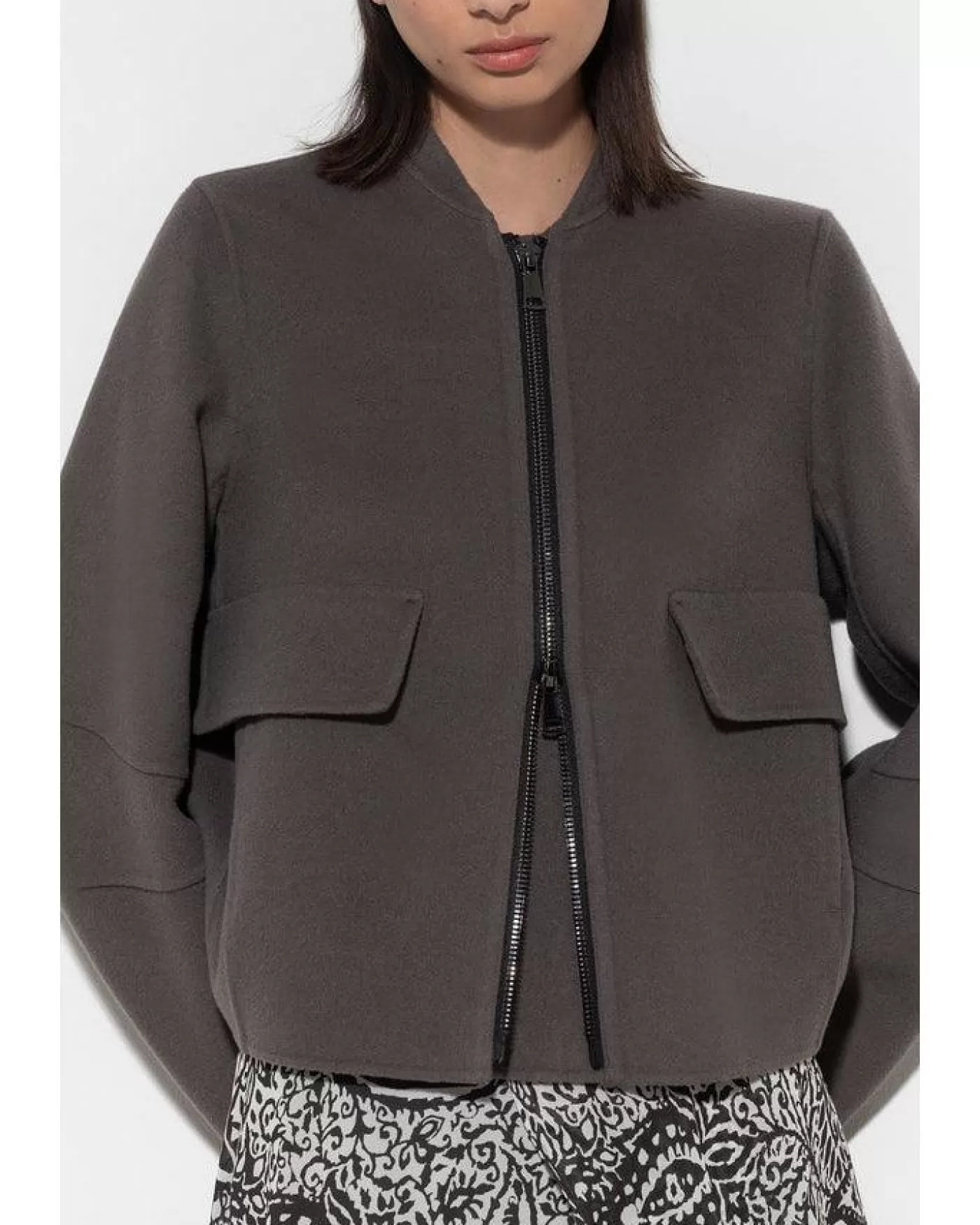 Luisa Cerano Doubleface Blouson Zip Jacket TAUPE Cheap