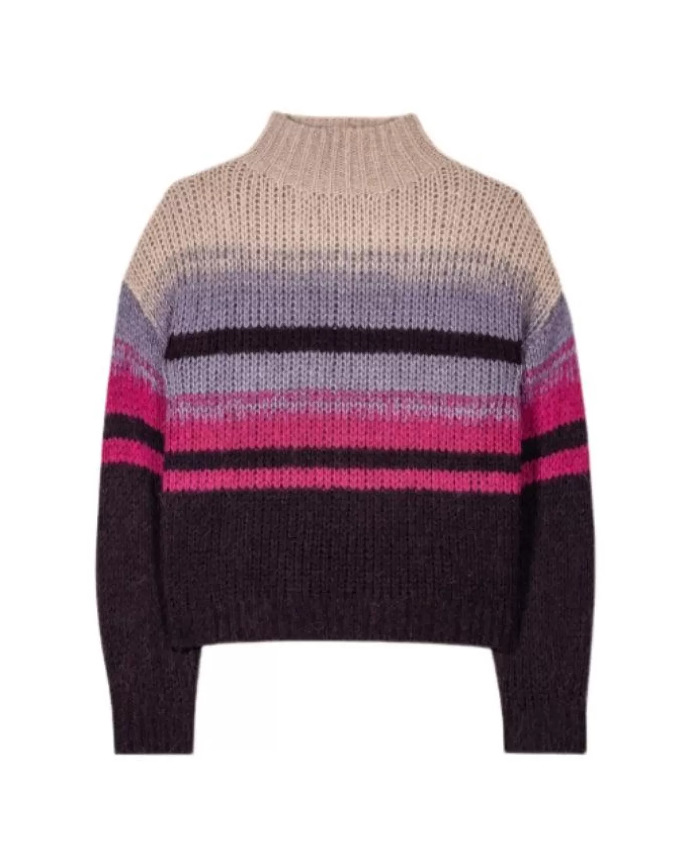 Luisa Cerano Fancy Stripe Alpaca Sweater PURPLE Flash Sale