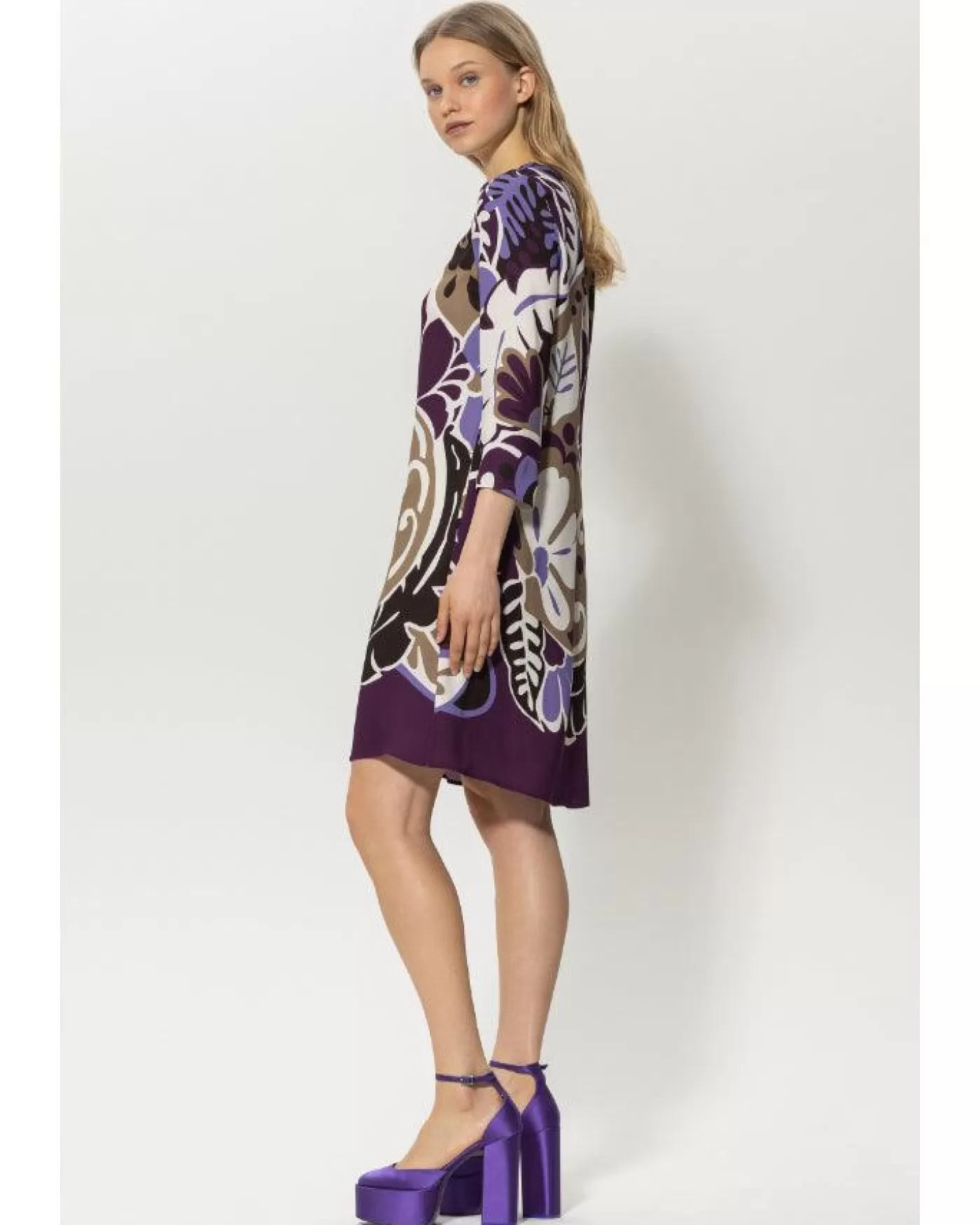 Luisa Cerano Flower Print Dress MULTICREAMPATTERNED Sale