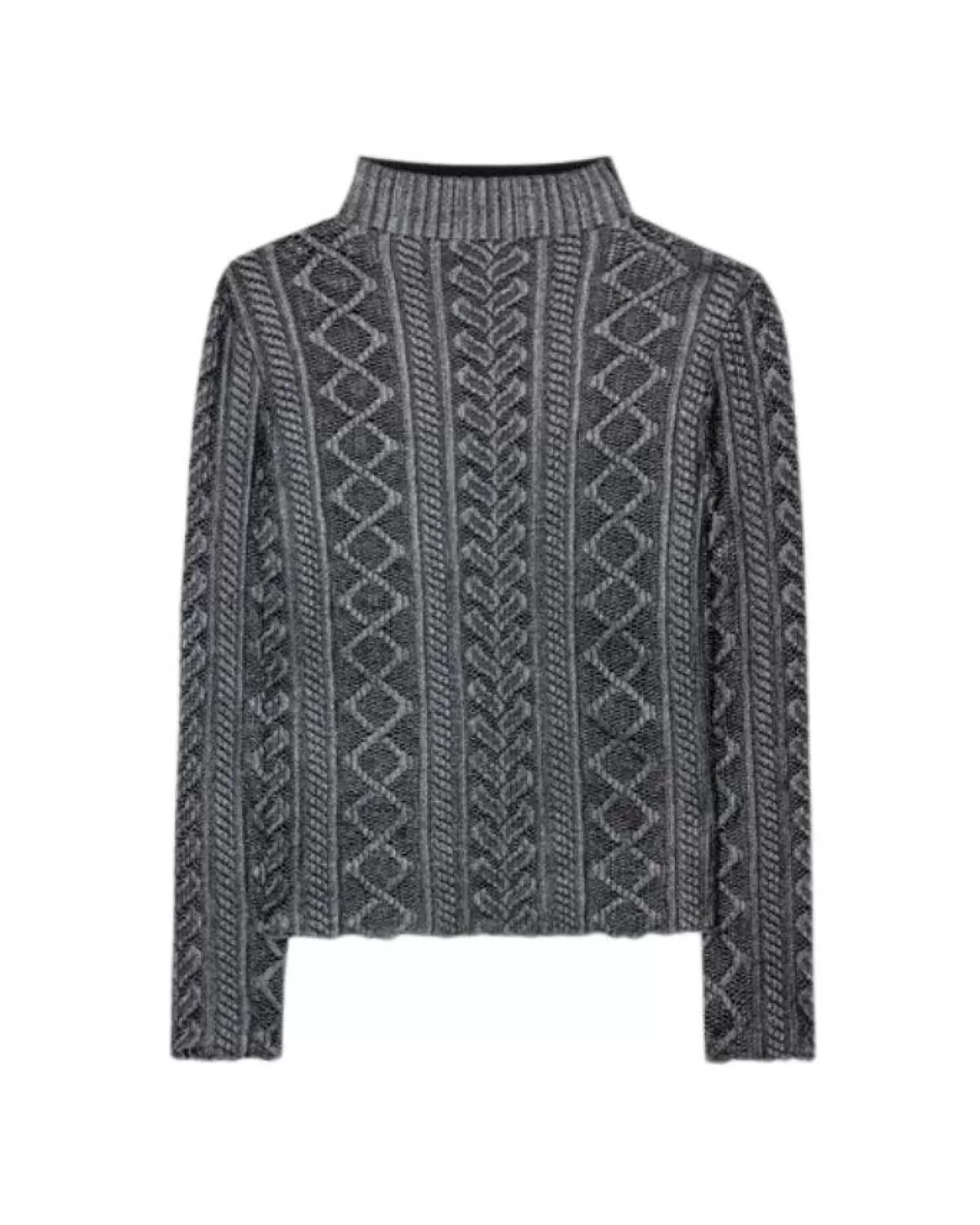 Luisa Cerano Glazed Lace Look Knit Pullover GREY Clearance