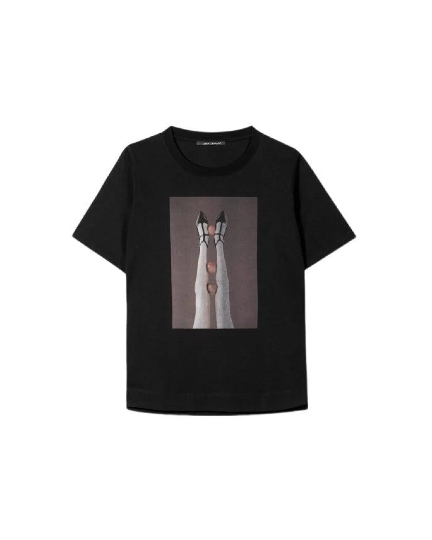 Luisa Cerano Legs Statement Print Tee Black Shop