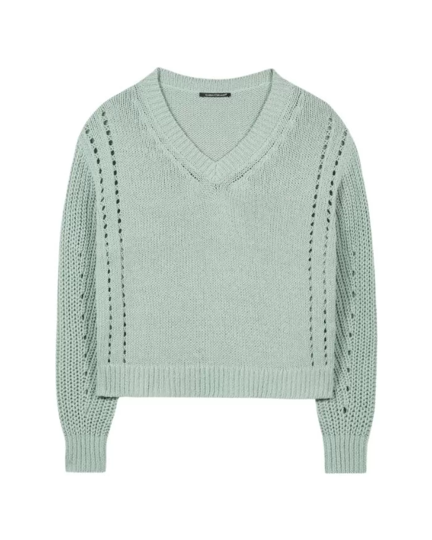 Luisa Cerano Ribbed Lace Detail Pullover MINT Fashion