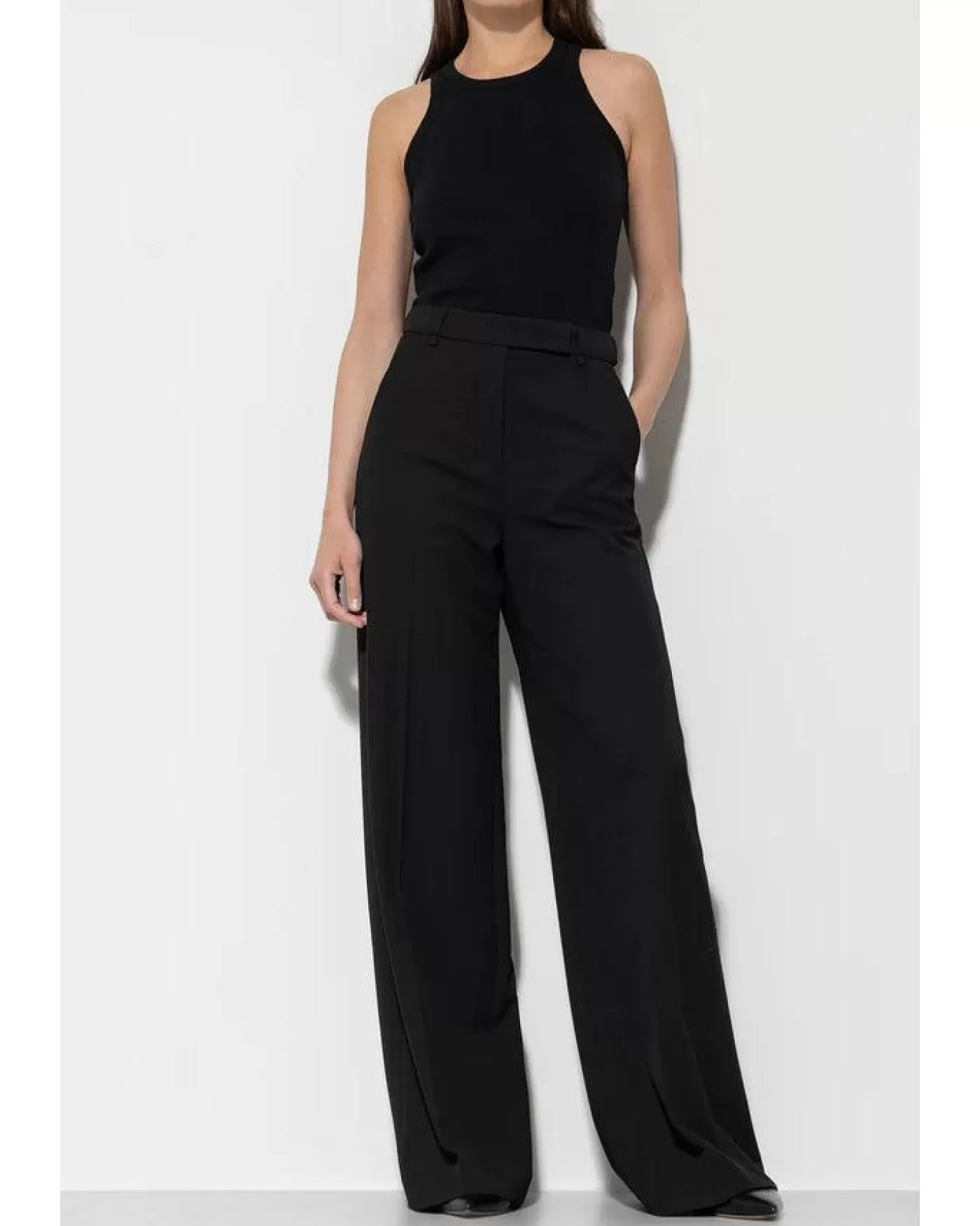 Luisa Cerano Straight Wide Leg Pant Black Store