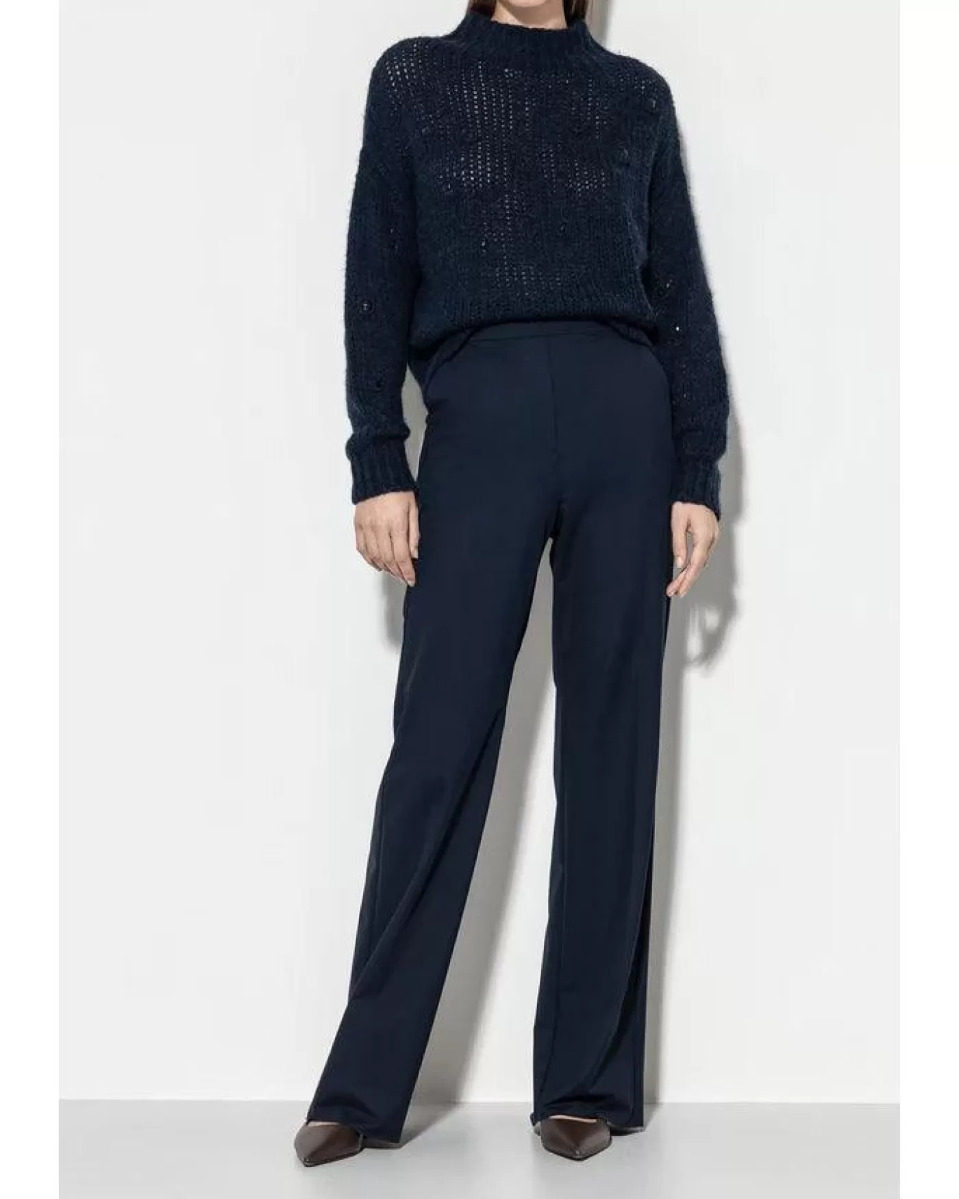 Luisa Cerano Techno Wide Leg Travel Pants MIDNIGHTBLUE Online