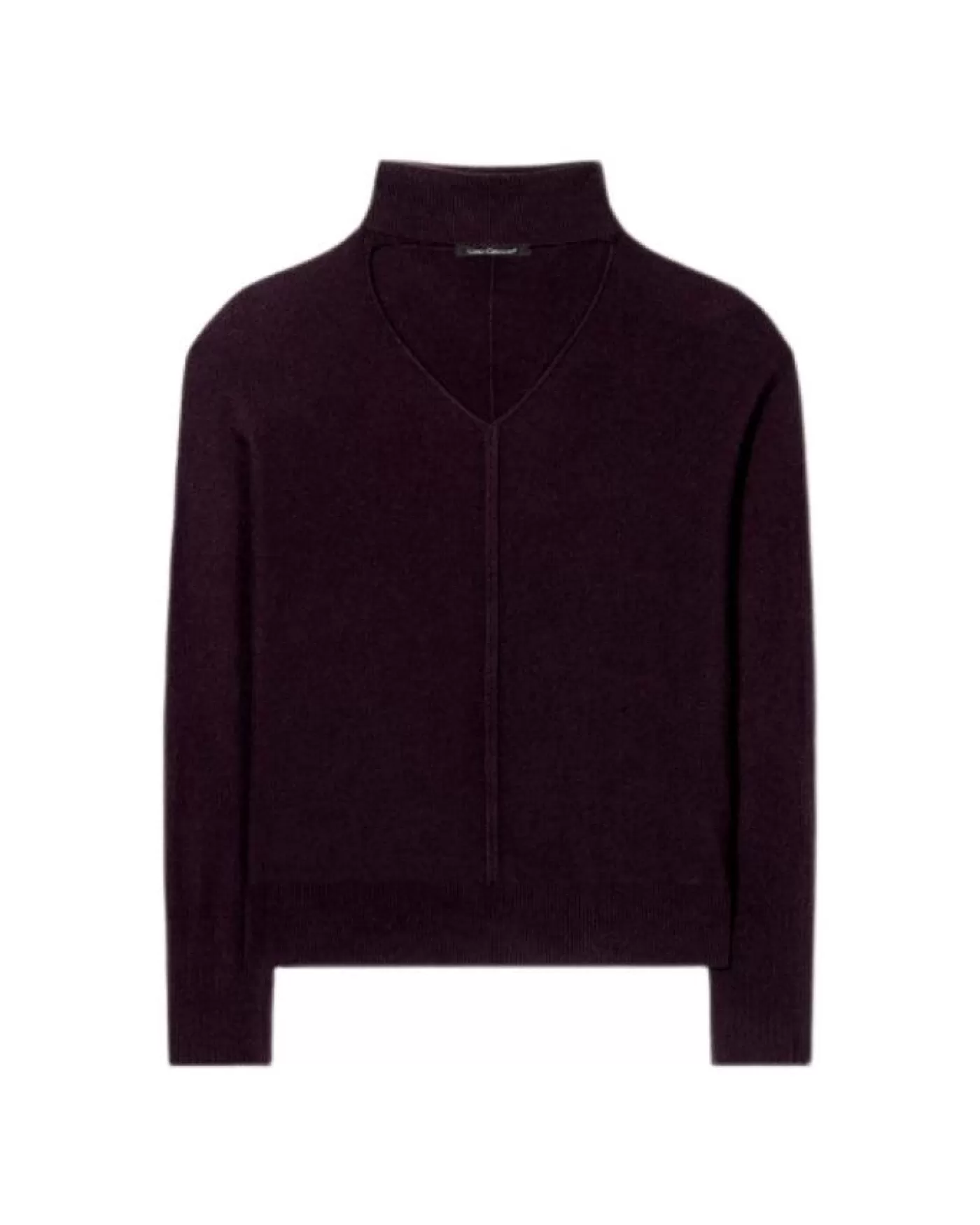 Luisa Cerano Turtleneck Cutout Sweater BURGUNDY Cheap