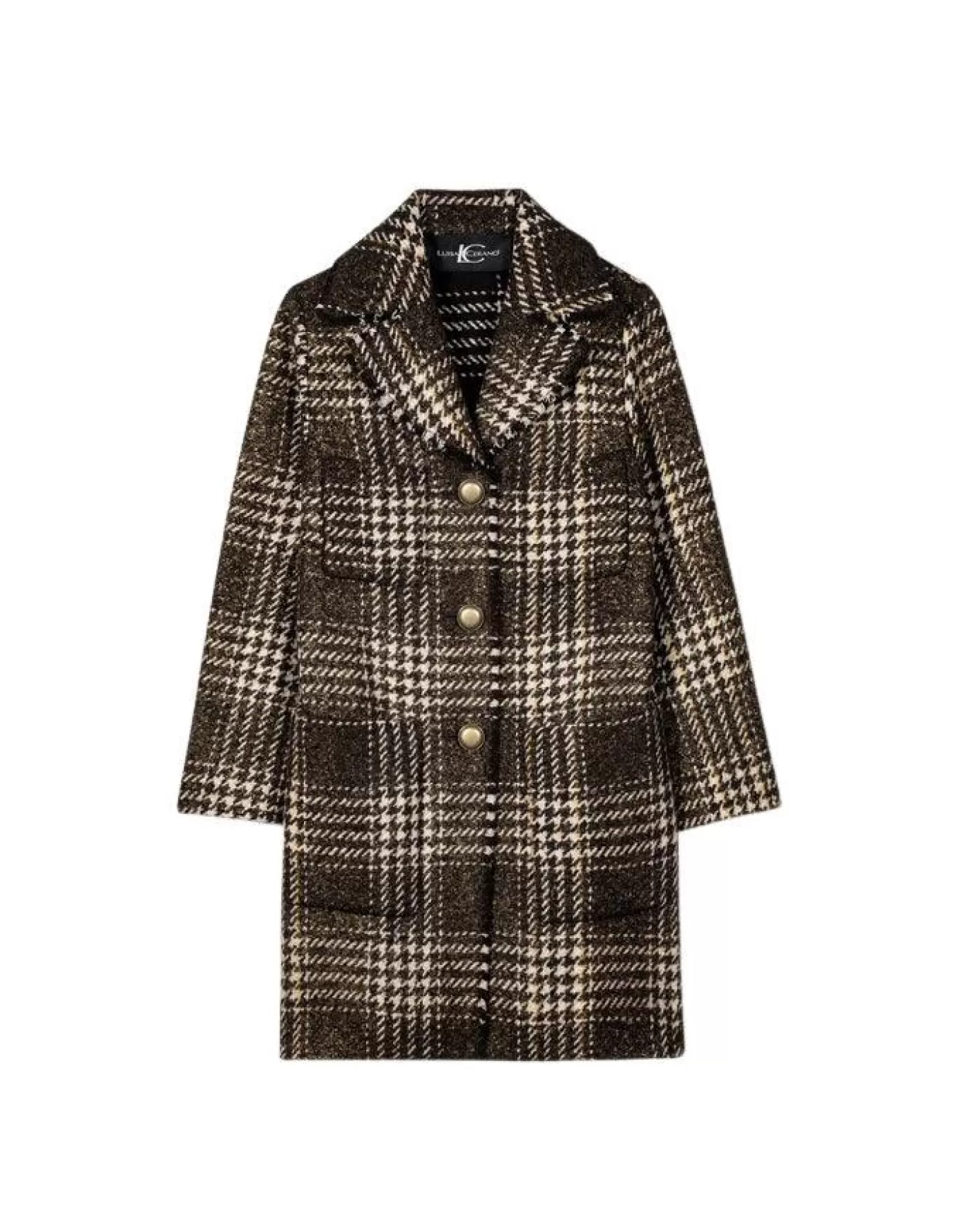 Luisa Cerano Vintage Check Coat BrownMulti Clearance