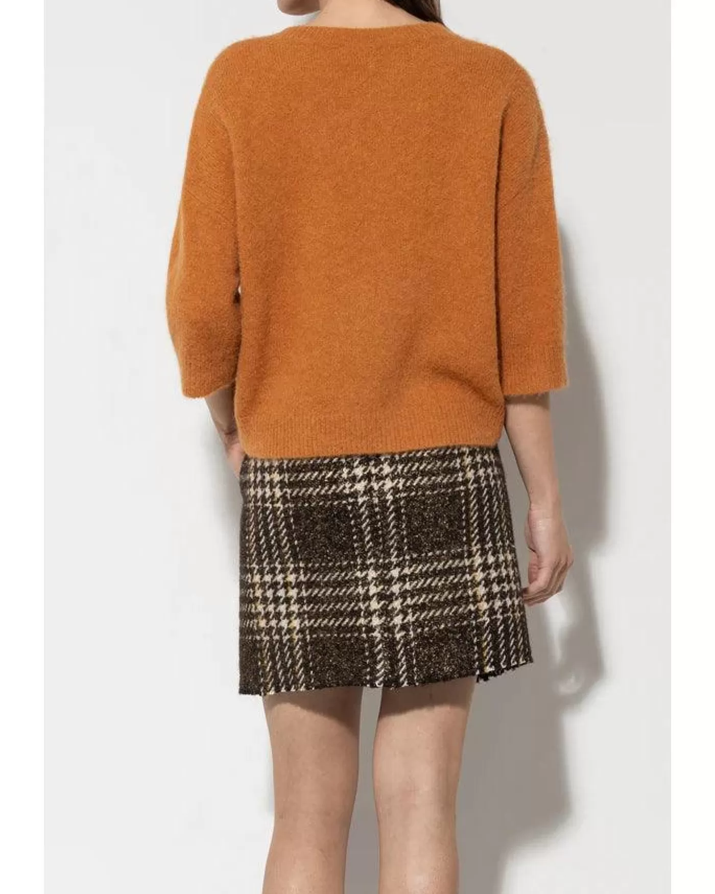 Luisa Cerano Vintage Check Mini Skirt BrownMulti Clearance
