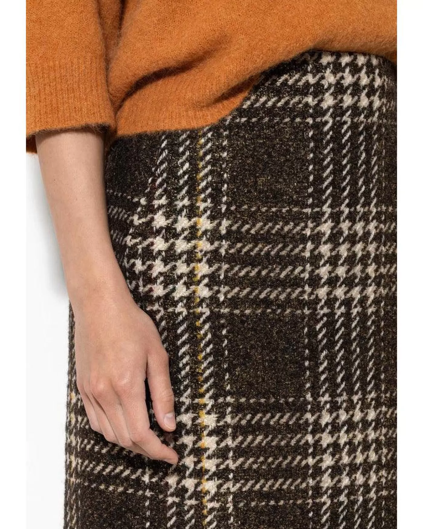 Luisa Cerano Vintage Check Mini Skirt BrownMulti Clearance