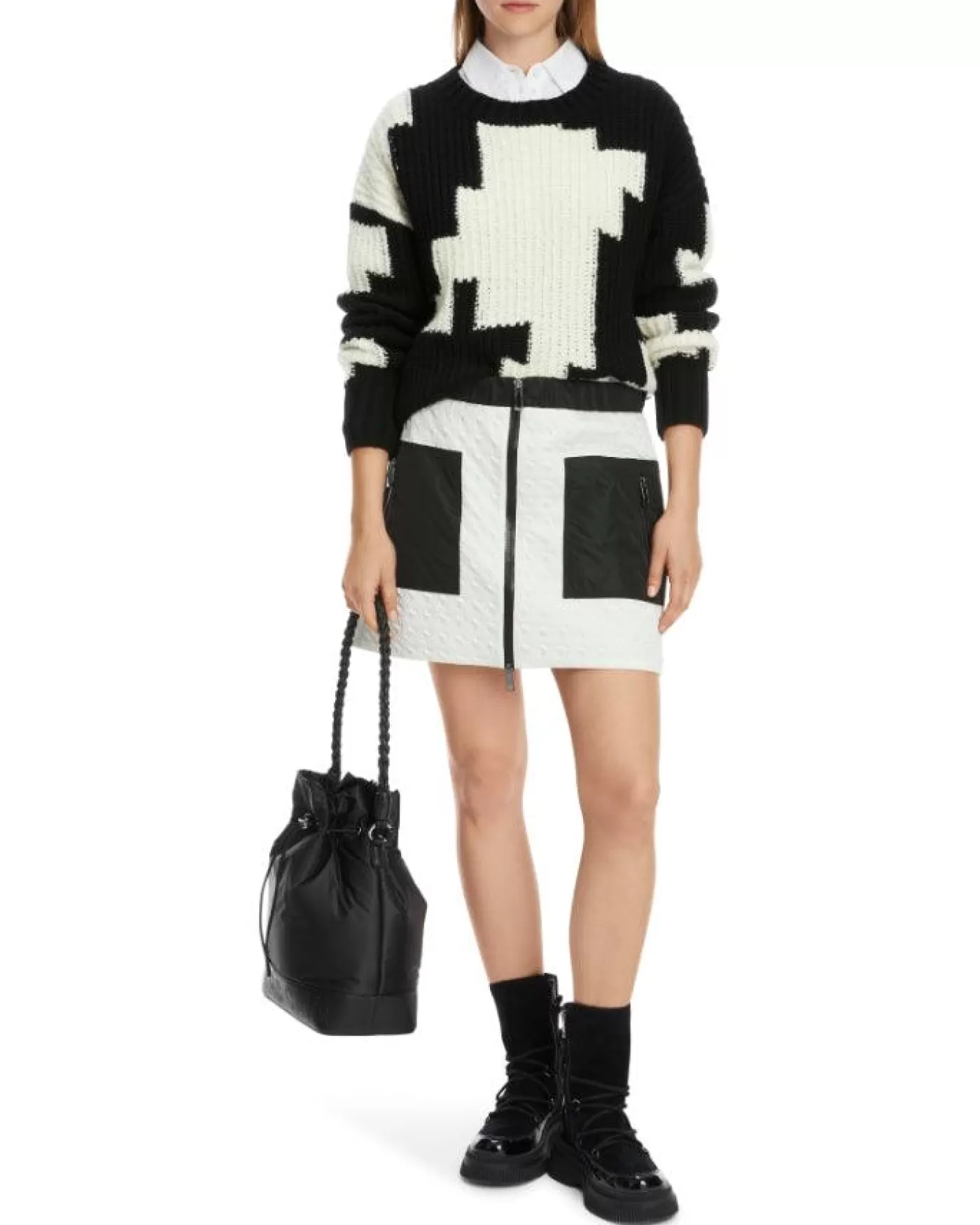 Marc Cain Abstract Pattern Sweater Black/White Online