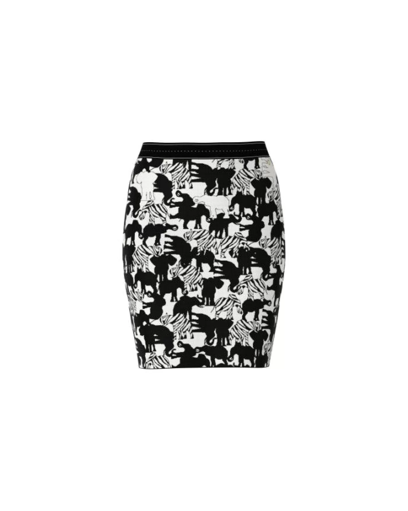 Marc Cain Elephant Print Pencil Skirt WHITE/BLACK Store