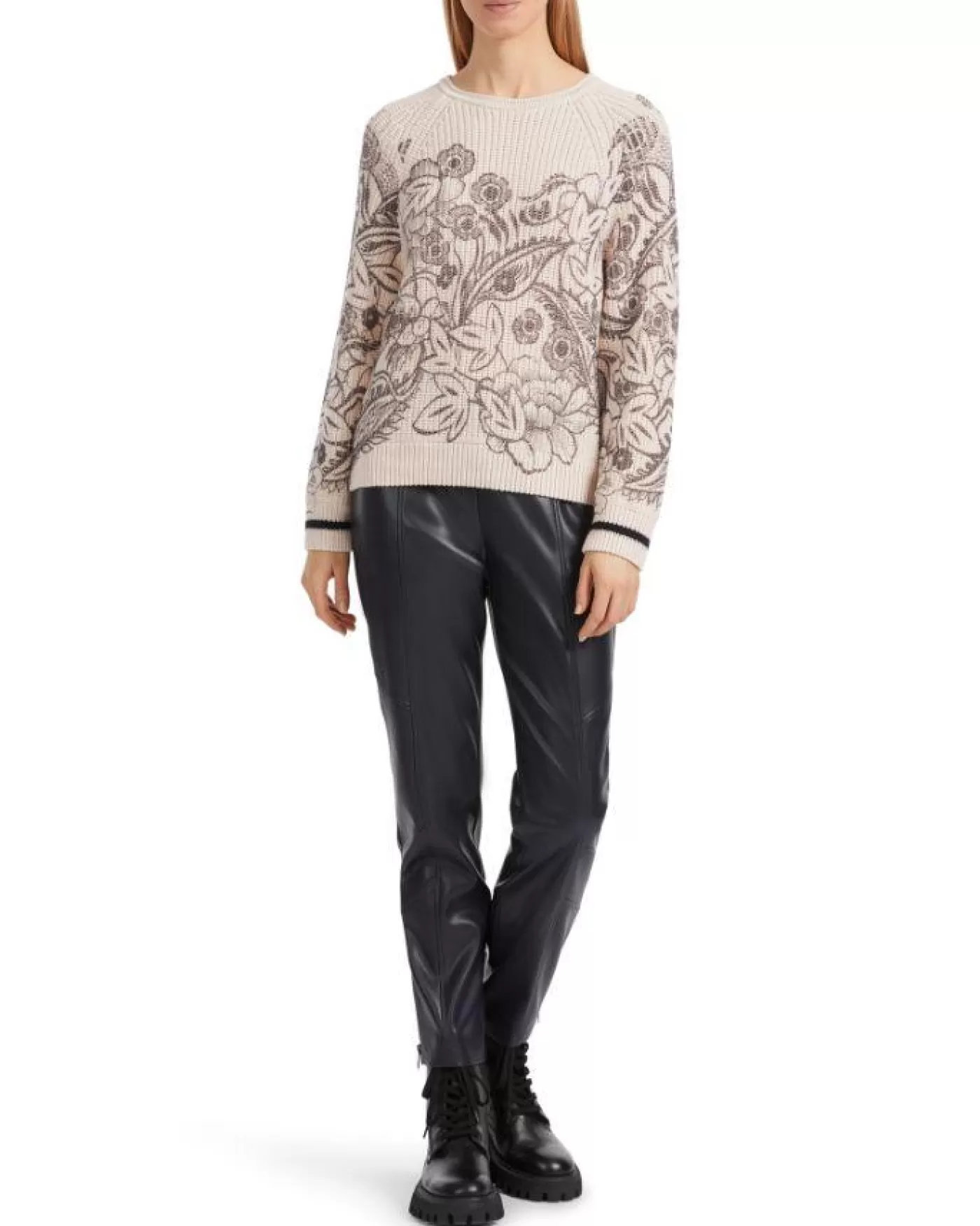 Marc Cain Embroidered Wool Pullover ALMONDBLOSSOM New