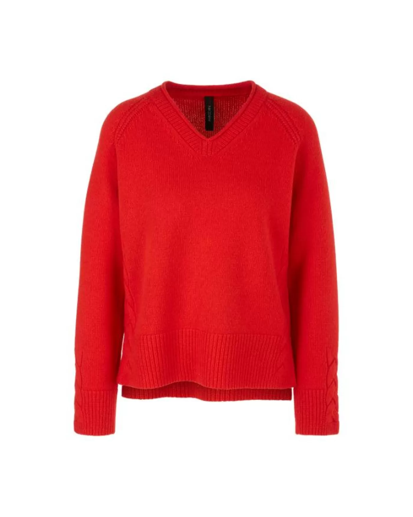 Marc Cain Firey Red Cashmere Blend Pullover BRIGHTFIRERED Outlet