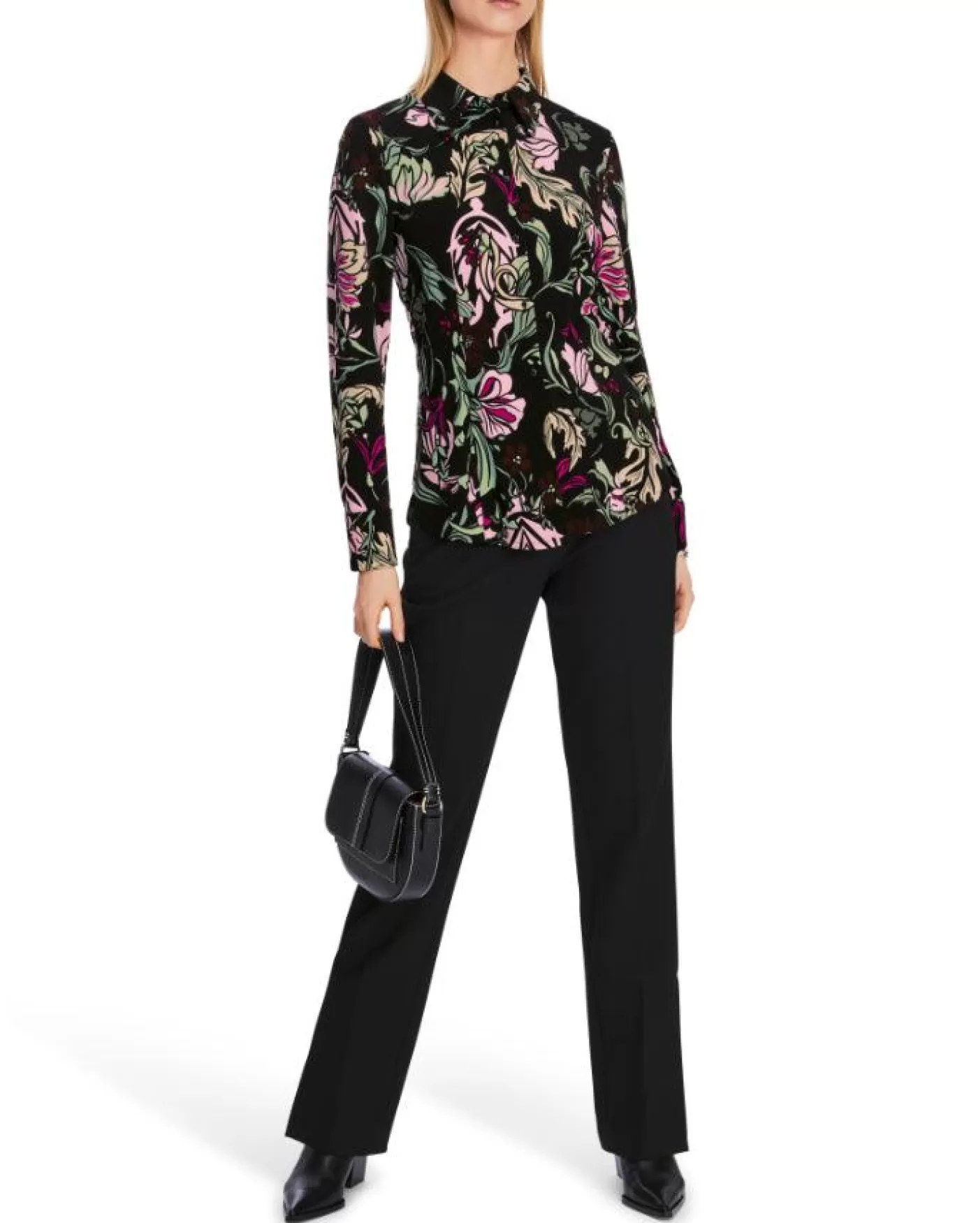 Marc Cain Floral Print Shirt Black Store