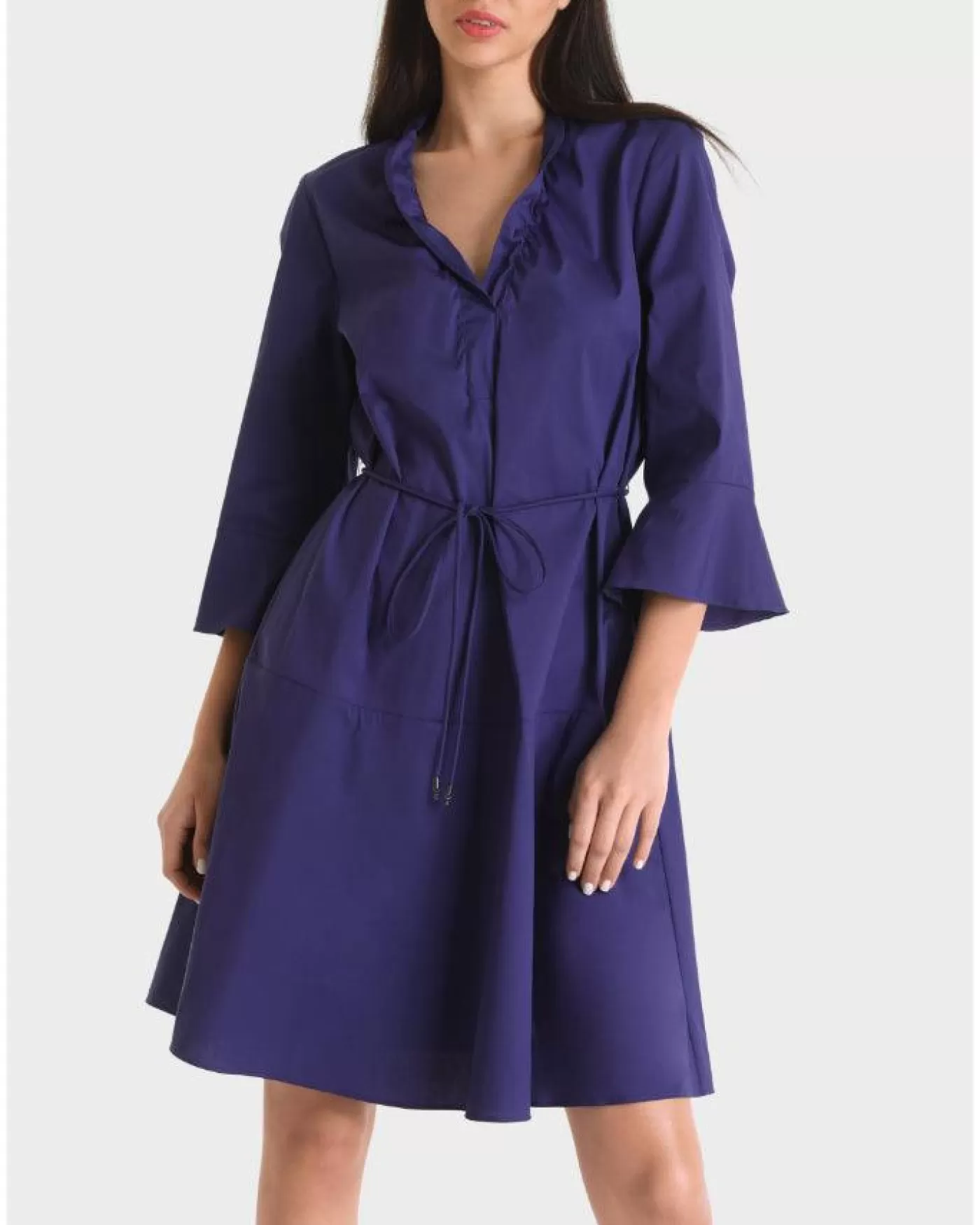 Marc Cain Flounce Sleeve Dress DEEPVIOLET Best