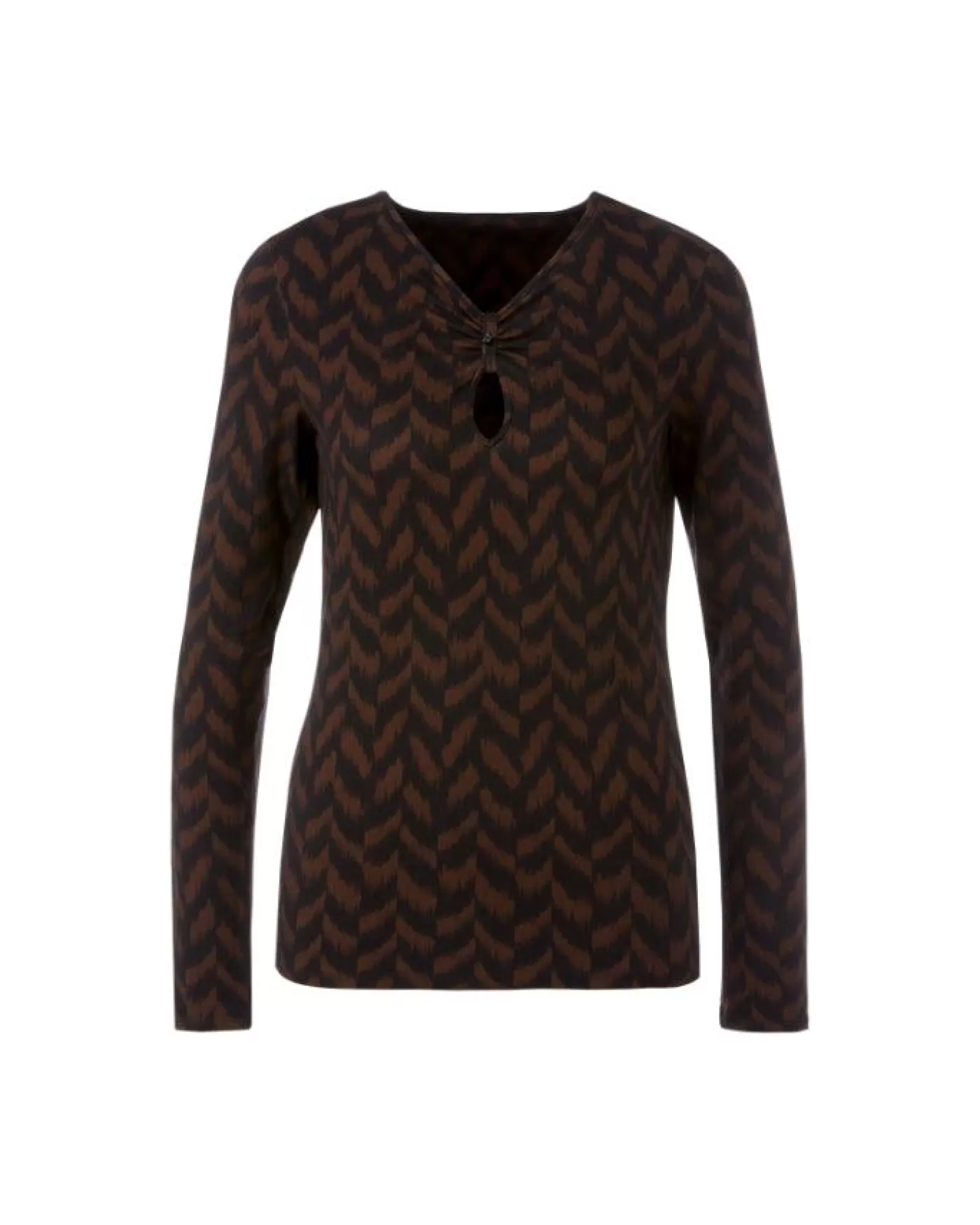 Marc Cain Herringbone Pattern Top DEEPWOOD Cheap