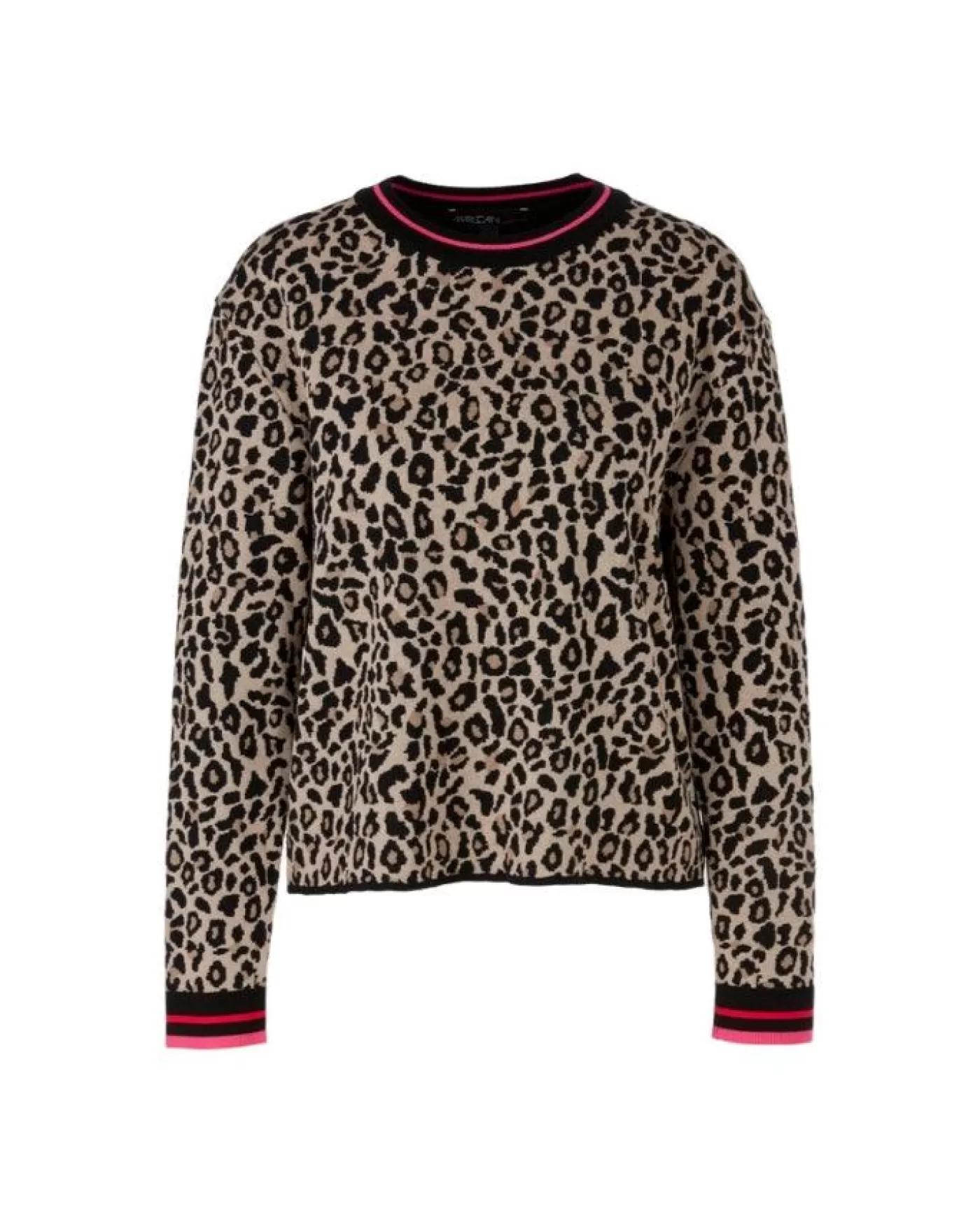 Marc Cain Leopard Print Mix Pullover SOFTMOONROCK Discount