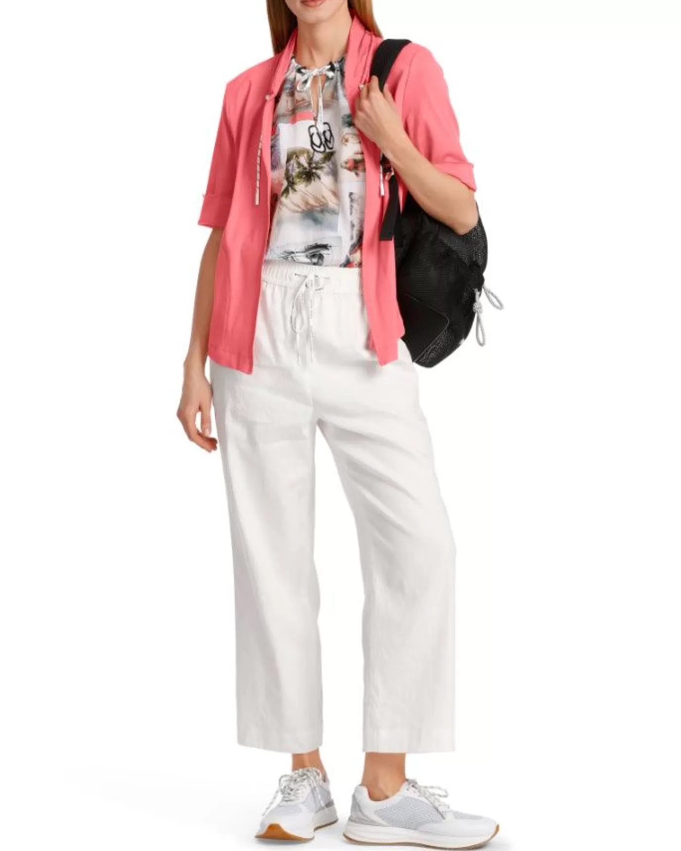 Marc Cain Material Mix Jacket LIGHTNEONRED Clearance
