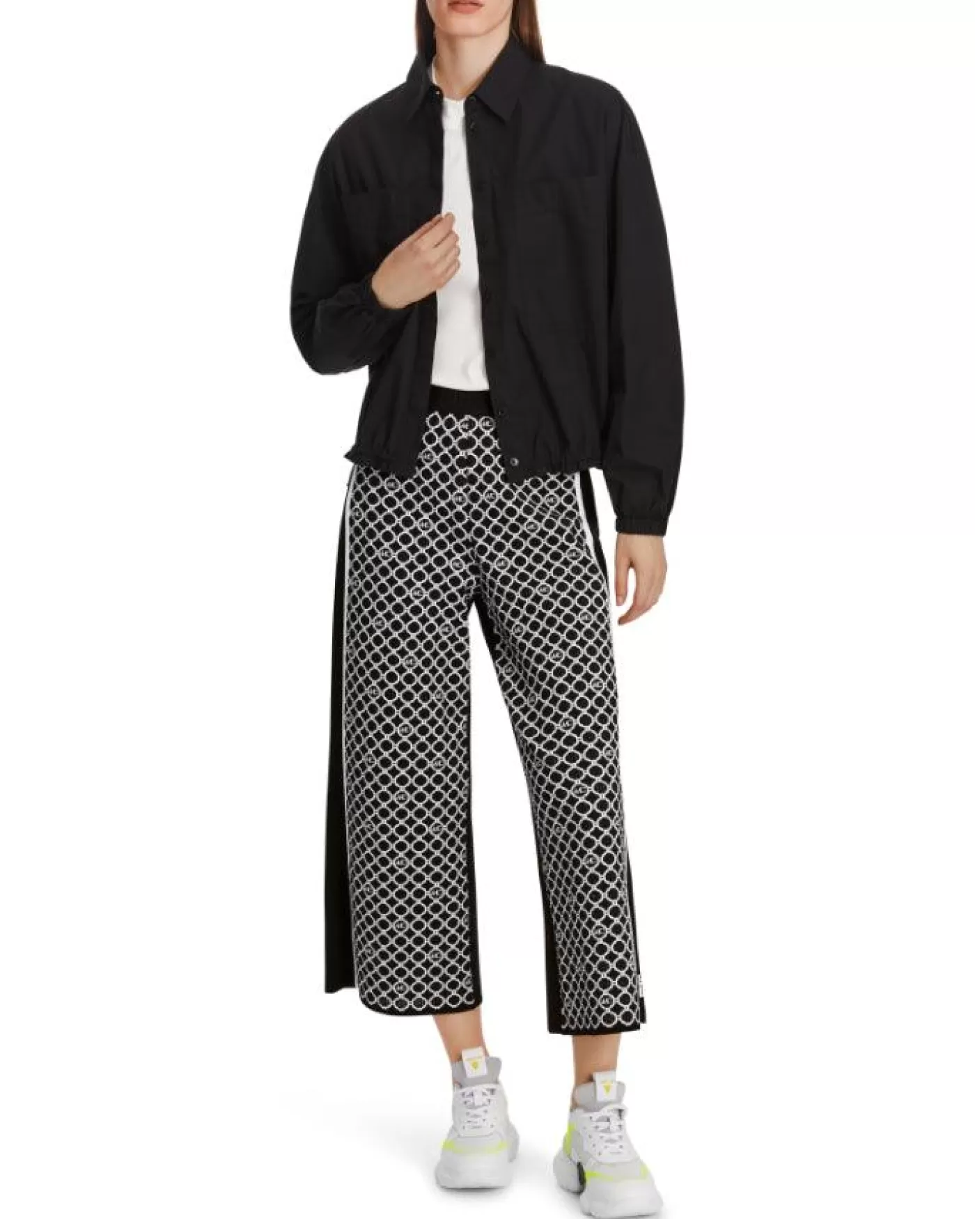 Marc Cain MC Print Crop Pant BlackWhite Outlet