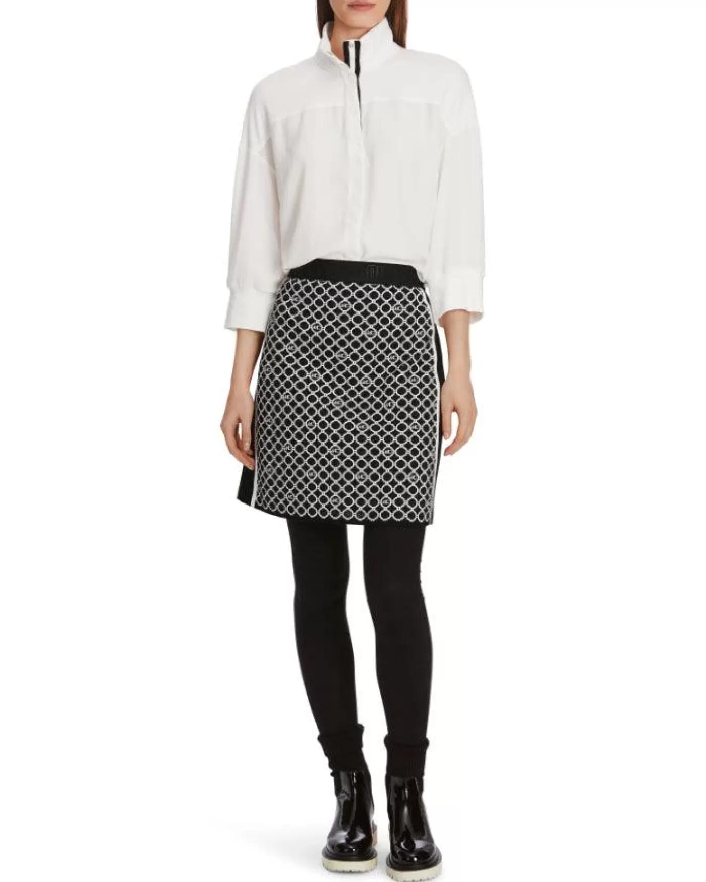 Marc Cain MC Print Mini Skirt BlackWhite Outlet