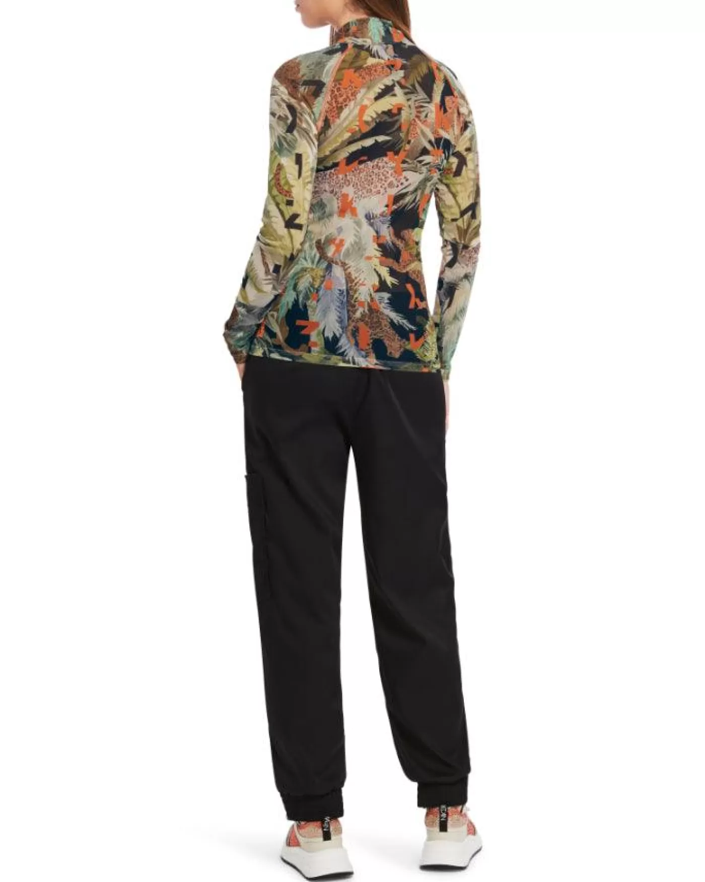 Marc Cain Mesh Print Top Black Cheap