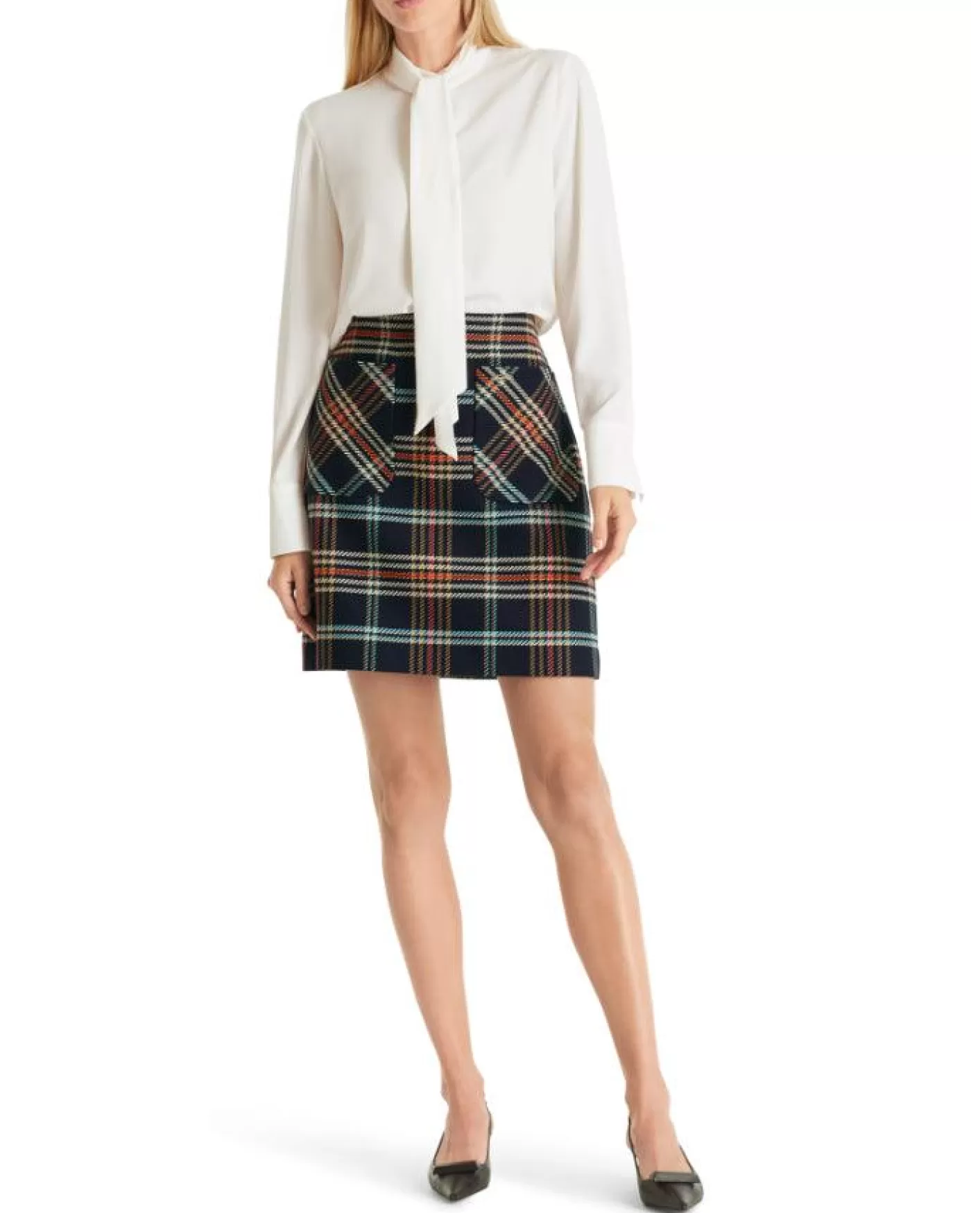 Marc Cain Plaid Mini Skirt MidnightBlue Hot