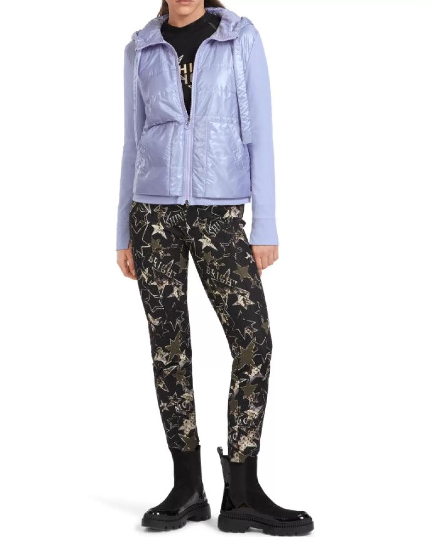 Marc Cain Quilted Front Zip Hoodie SOFTVIOLET Fashion